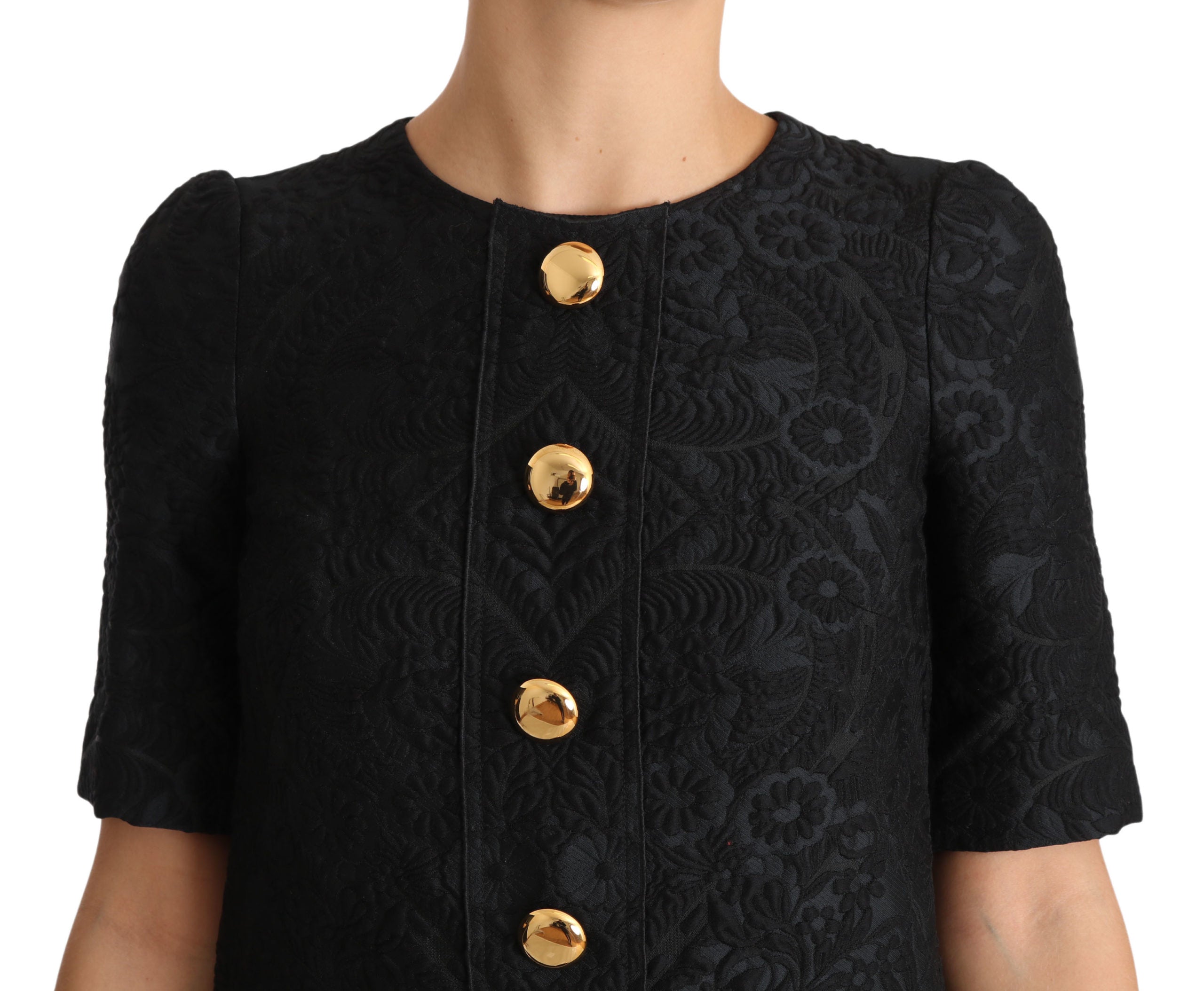 Dolce & Gabbana – Elegantes schwarzes Minikleid mit Knopfverzierung