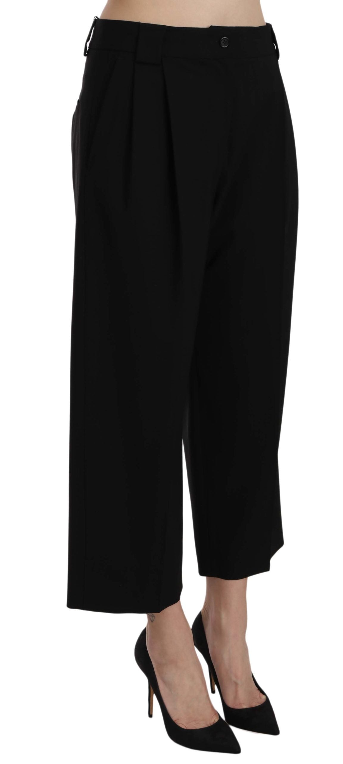 Dolce & Gabbana Elegante schwarze Baumwollhose