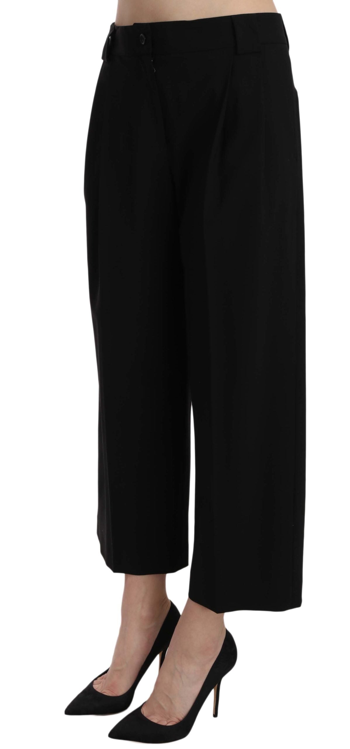 Dolce & Gabbana Elegante schwarze Baumwollhose