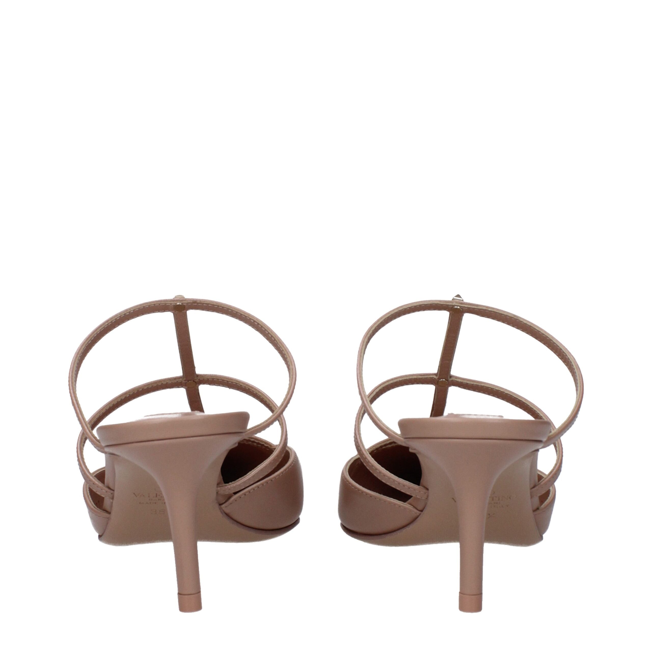 Valentino Garavani Pink Leather Stiletto Heels Sandals