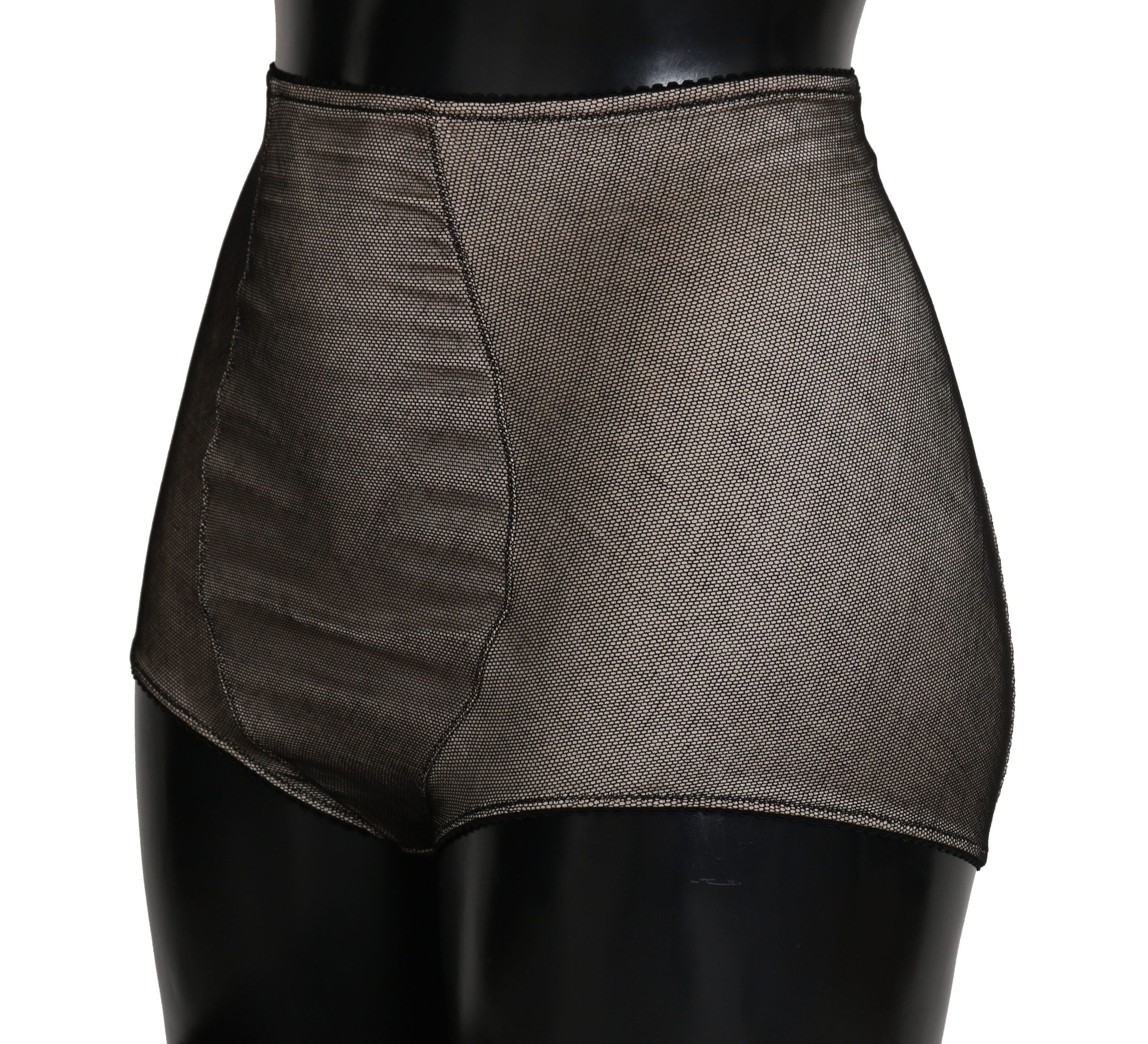 Dolce & Gabbana Beige Schwarze Netz-Baumwollmischung Schicke Unterwäsche