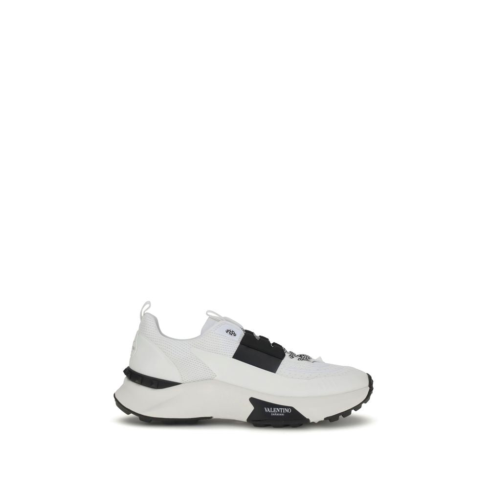 Valentino Garavani White Calf Leather Bos Taurus Athletic Sneakers