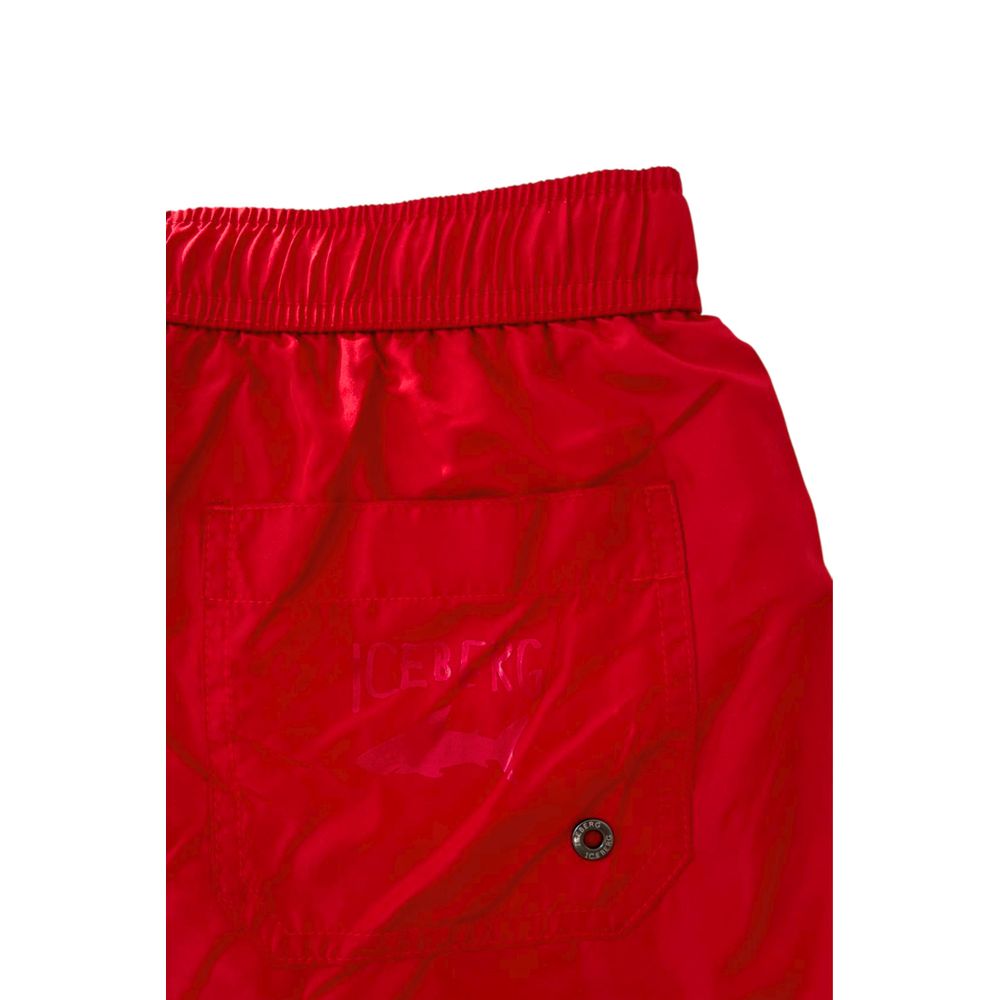 Iceberg Rote Polyester Herren Badeshorts
