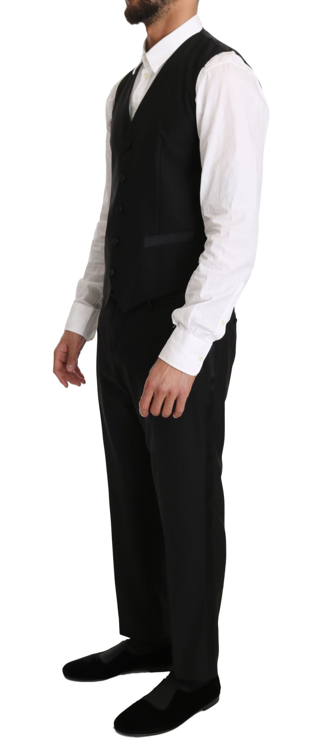 Vestă elegantă Dolce & Gabbana Sleek Black Slim Fit