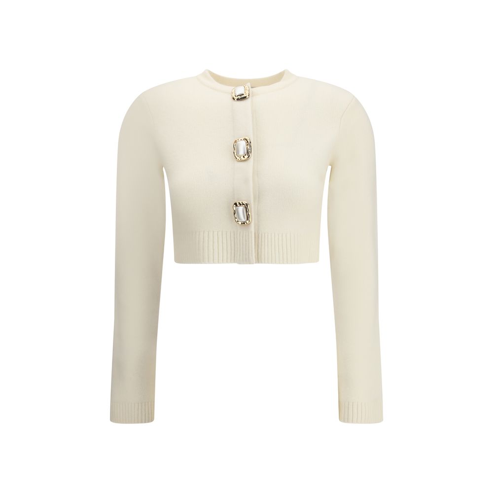 Self-Portrait Cream Wool Cardigan