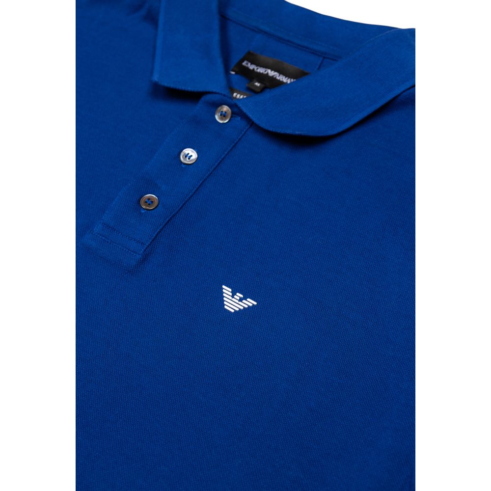 Emporio Armani Blue Cotton Polo Shirt