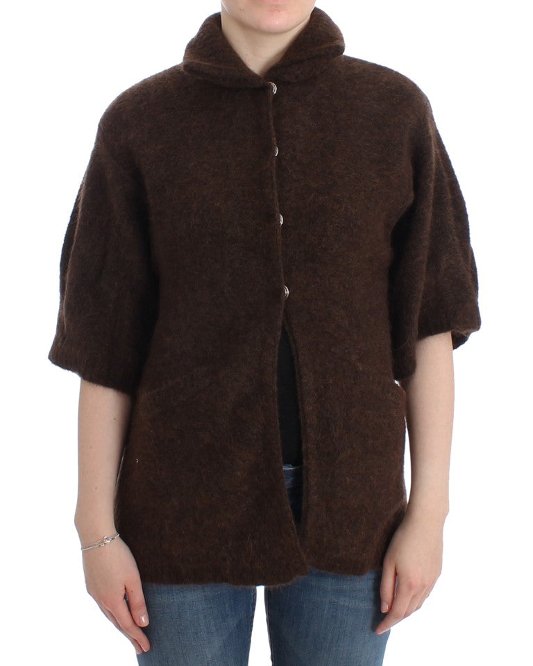 Cardigan elegant cu mânecă scurtă Cavalli, maro