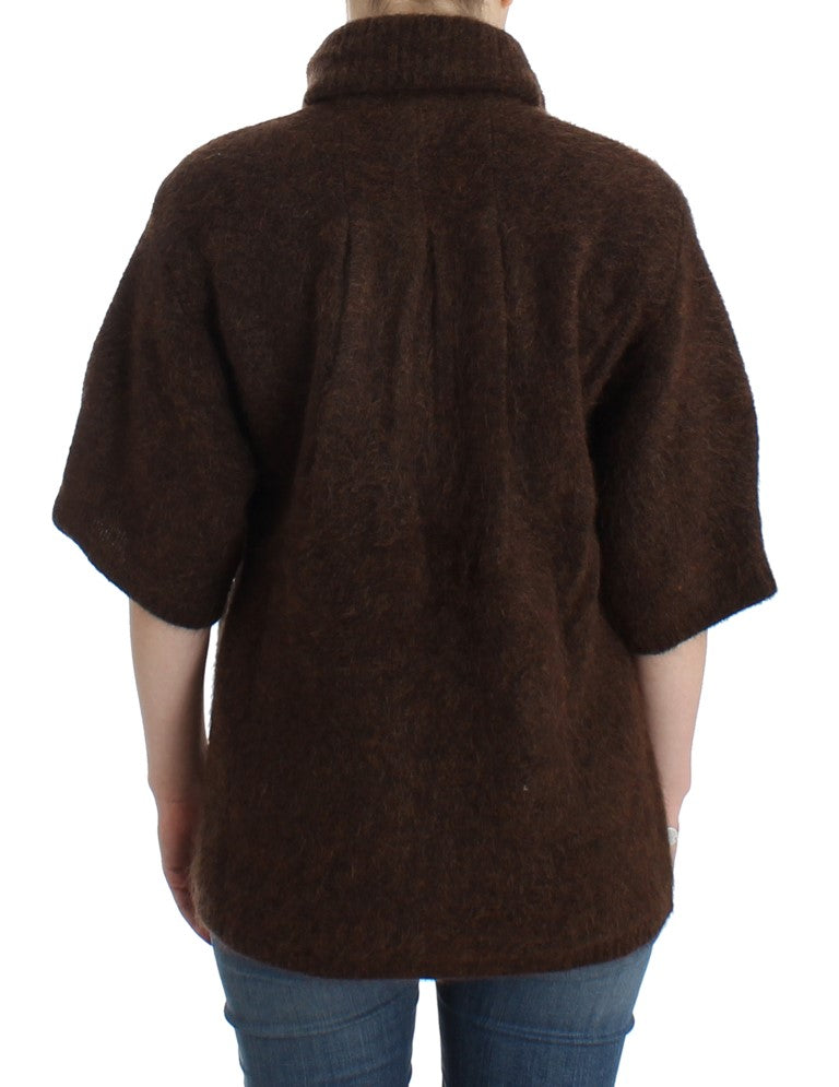 Cardigan elegant cu mânecă scurtă Cavalli, maro