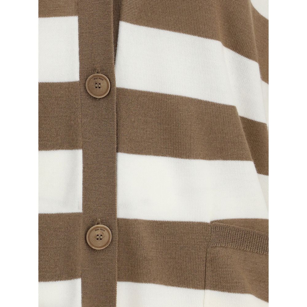Max Mara Brown Fleece Wool Cardigan
