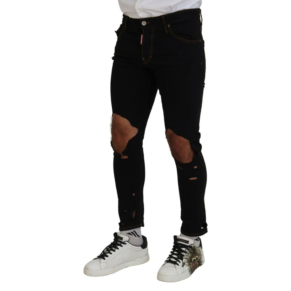 Dsquared² Black Cotton Skinny Pants