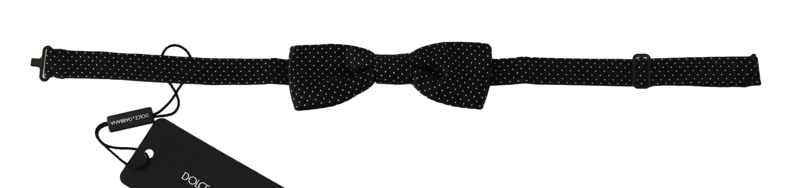 Dolce &amp; Gabbana – Elegante schwarze Seidenfliege mit Punkten