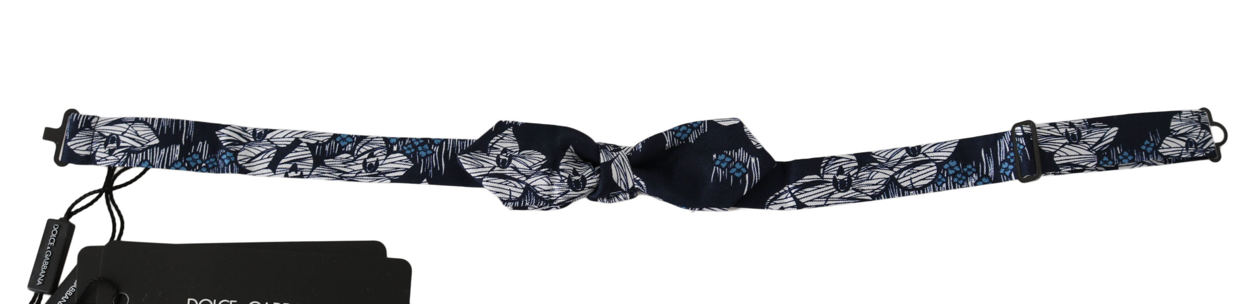 Dolce &amp; Gabbana Elegante marineblaue Seidenfliege