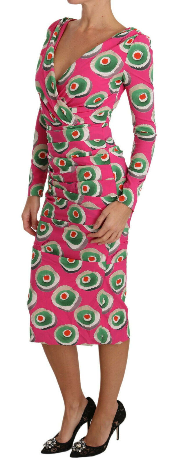 Dolce &amp; Gabbana Elegantes, figurbetontes Etuikleid aus rosa Seide