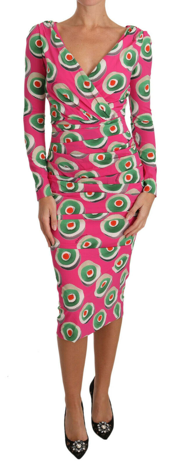 Dolce &amp; Gabbana Elegantes, figurbetontes Etuikleid aus rosa Seide