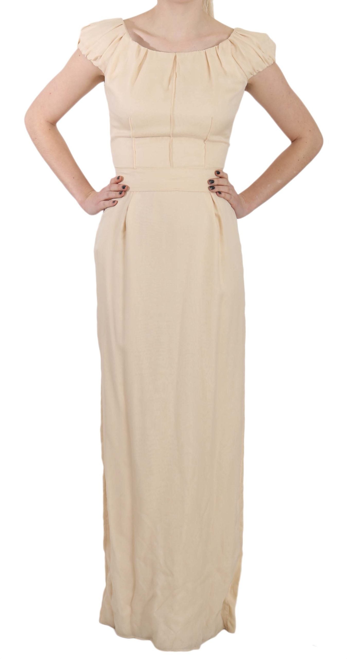 Dolce &amp; Gabbana Seiden-Säulenkleid mit Strumpfbandärmeln