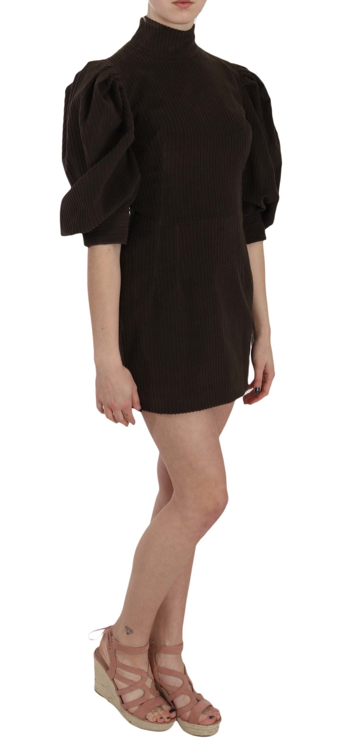 Dolce &amp; Gabbana Schickes, figurbetontes Minikleid aus braunem Cord
