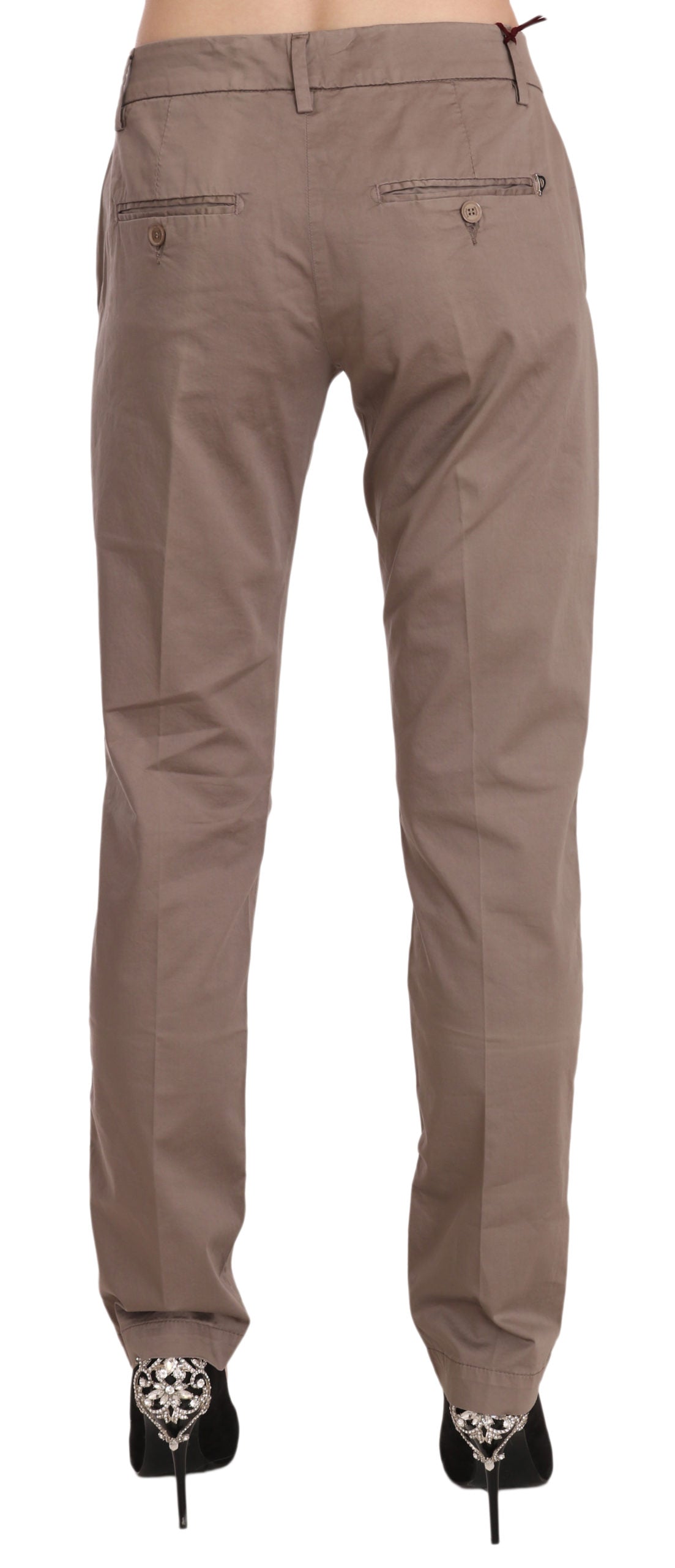 Dondup Chic Braune gerade geschnittene Hose