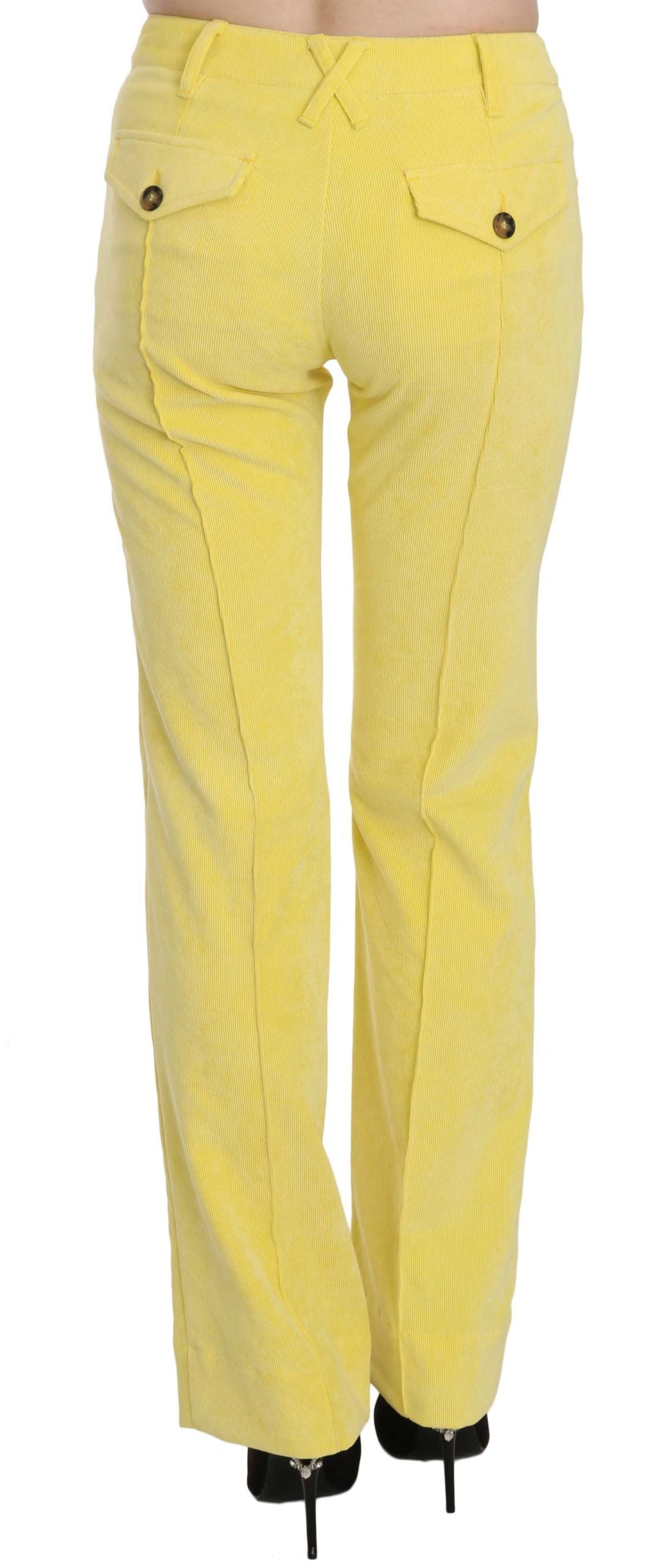 Just Cavalli – Schicke Cordhose mit mittlerer Taille in Gelb