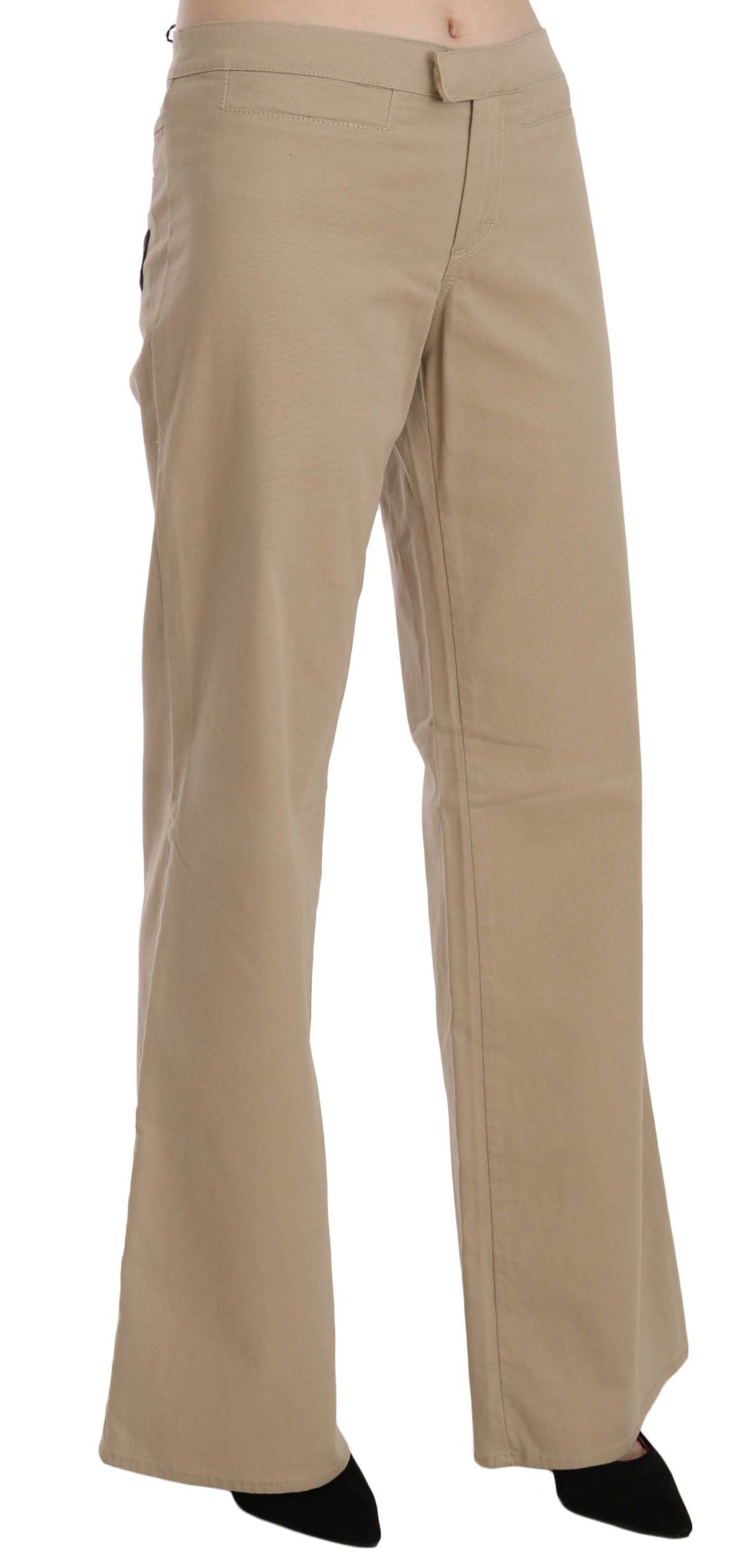 Just Cavalli – Beige, ausgestellte Luxushose mit mittlerer Taille