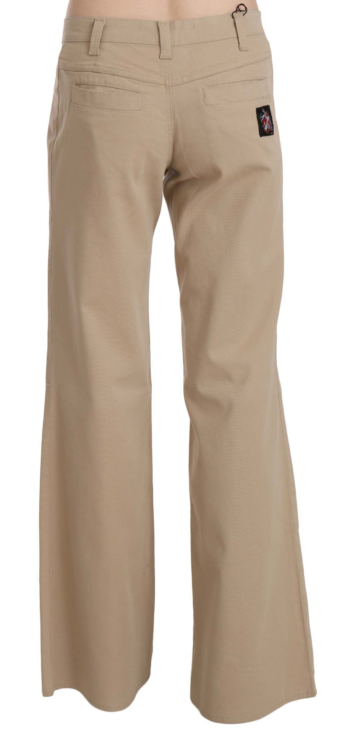 Just Cavalli – Beige, ausgestellte Luxushose mit mittlerer Taille