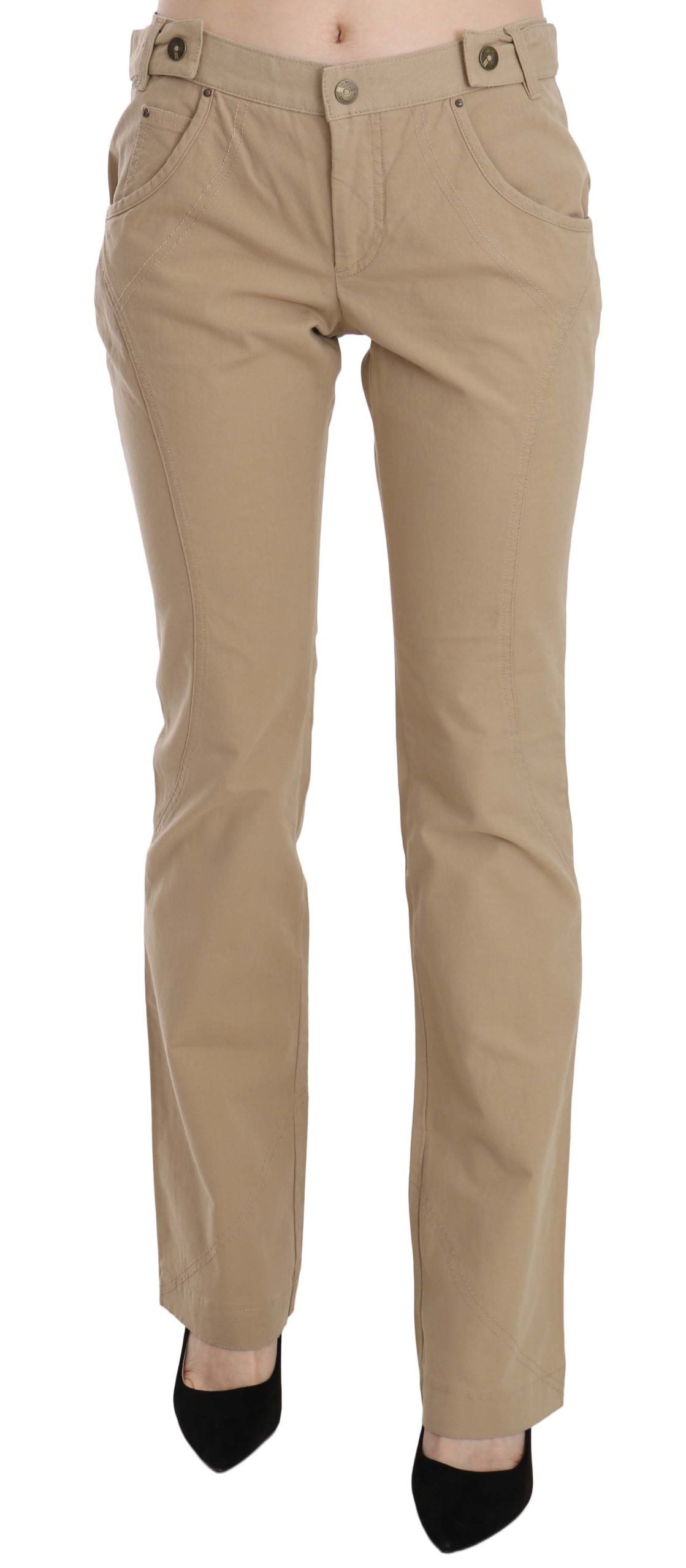 Just Cavalli Beige Hose mit geradem Bein und mittlerer Taille
