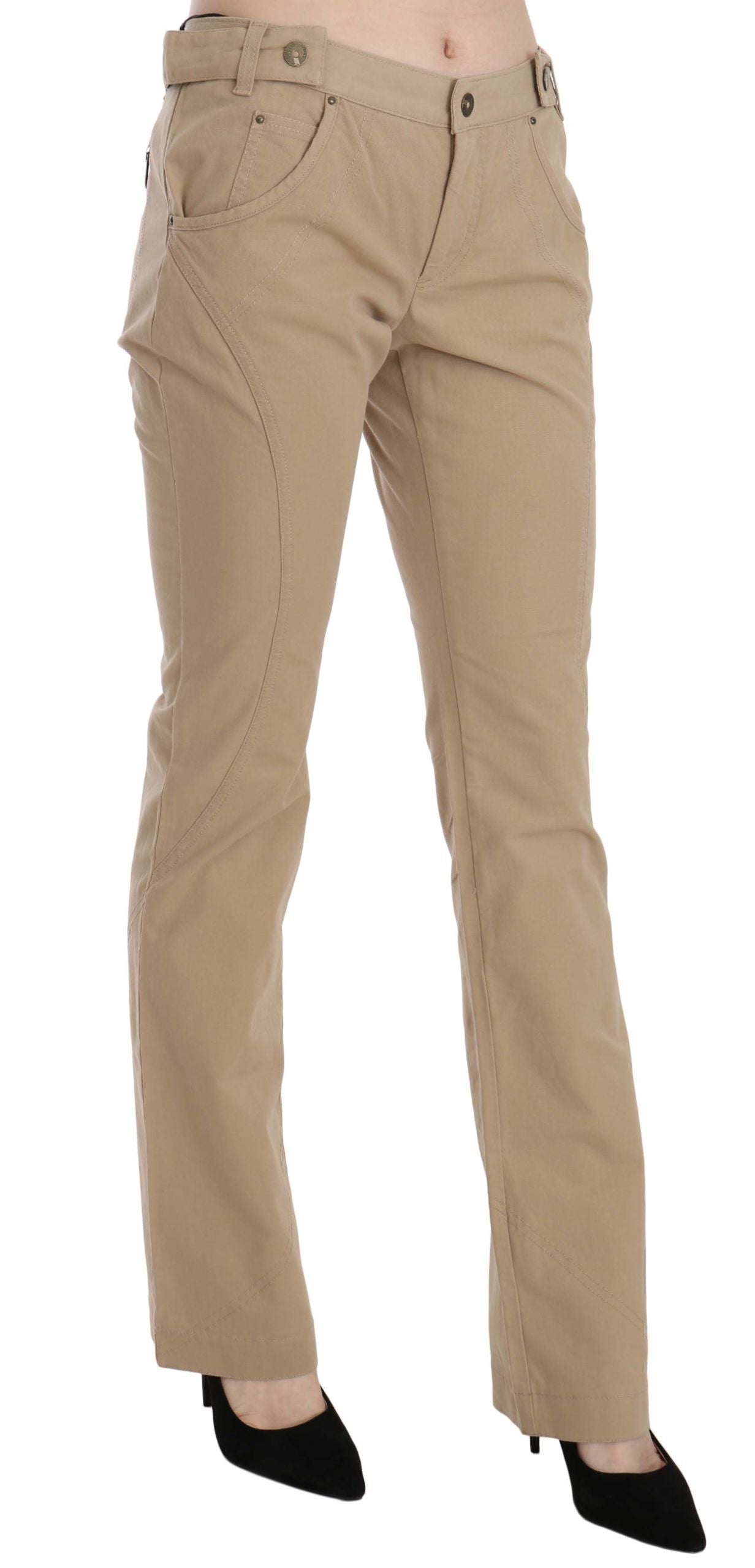 Just Cavalli Beige Hose mit geradem Bein und mittlerer Taille