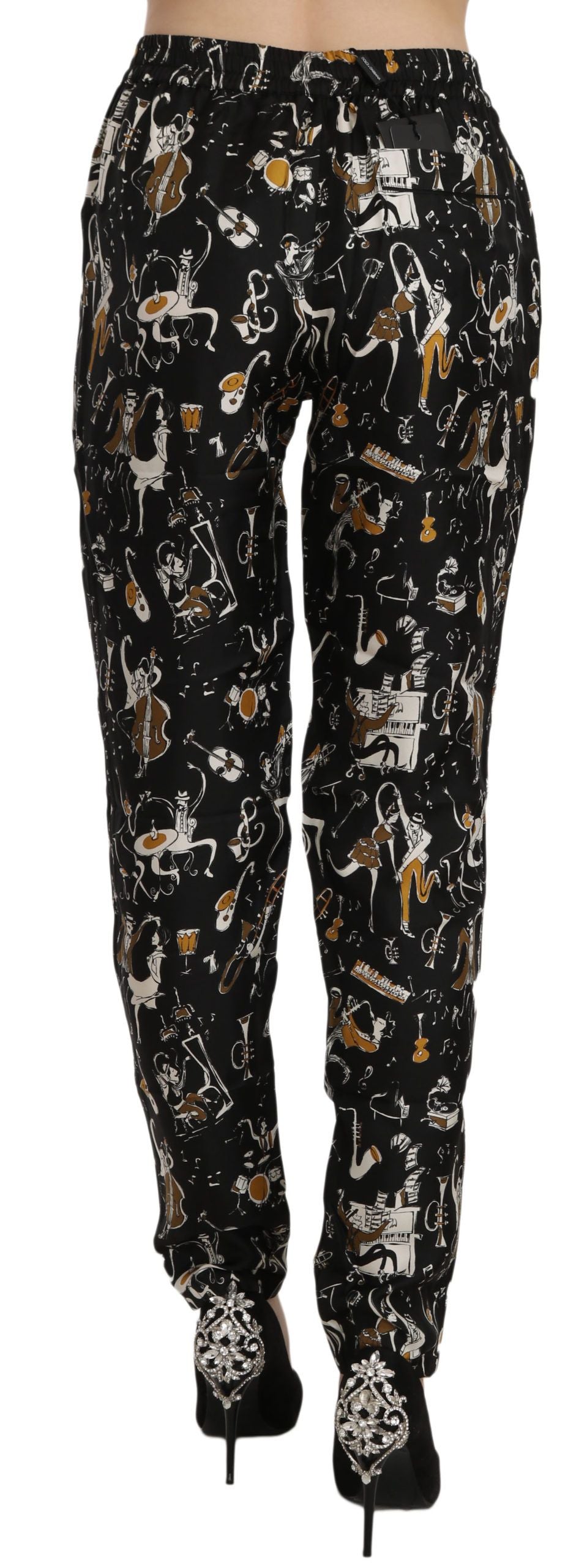 Dolce &amp; Gabbana Elegante hoch taillierte, konische Seidenhose
