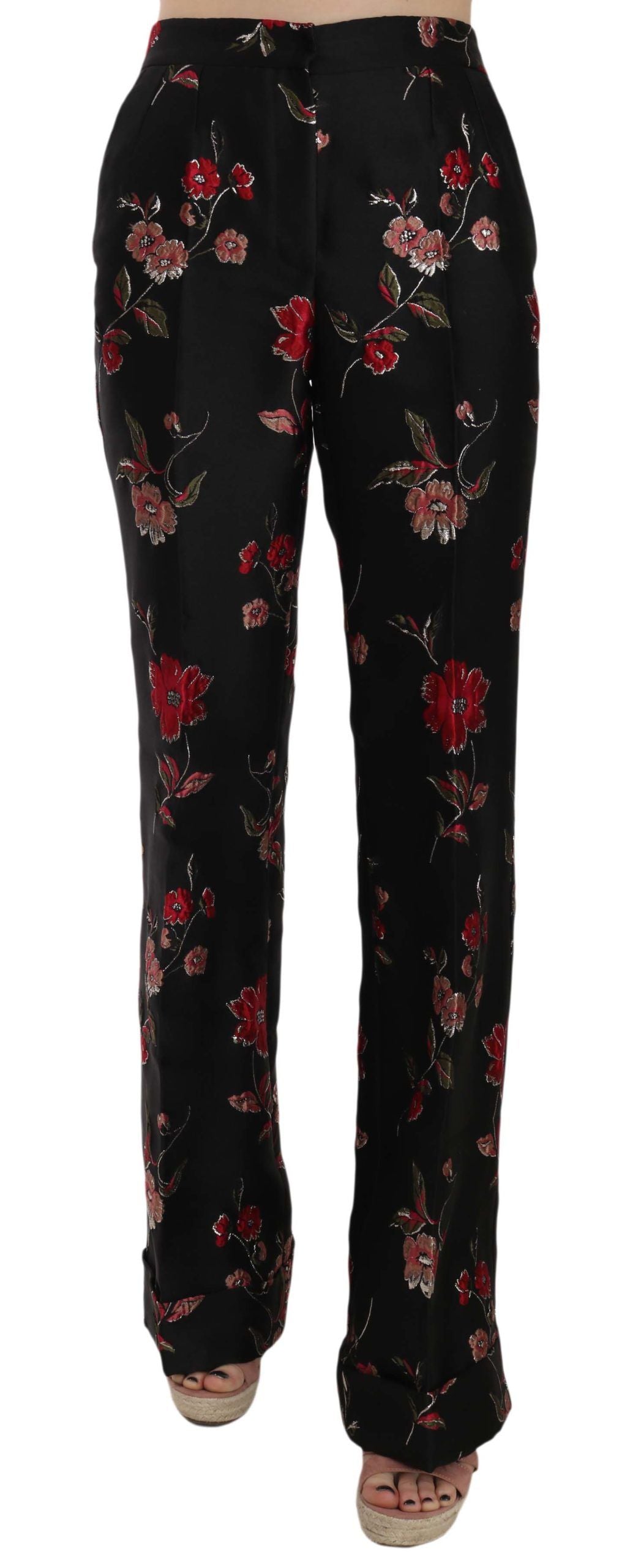 Dolce &amp; Gabbana Elegante Bootcut-Hose mit Blumenmuster