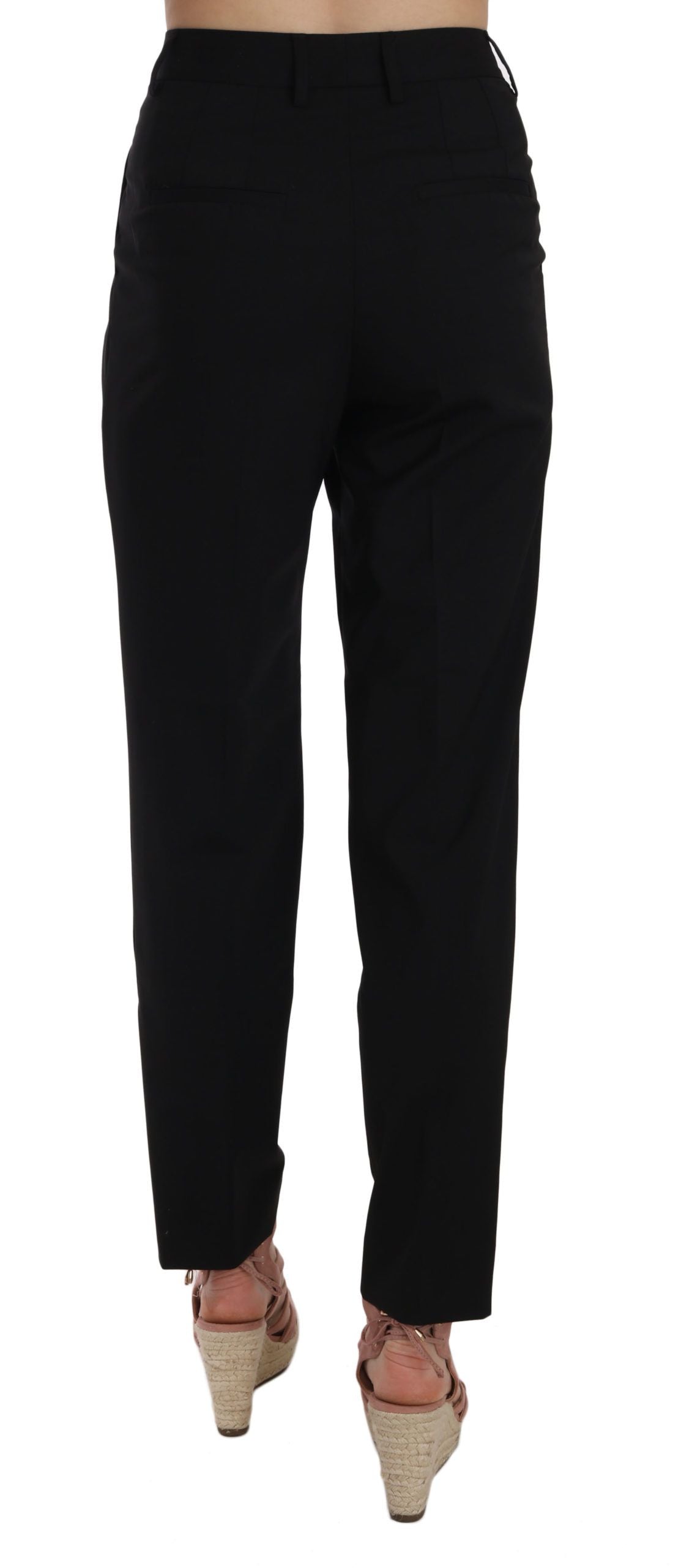 Pantaloni Dolce &amp; Gabbana negri, eleganți, plisați, conici