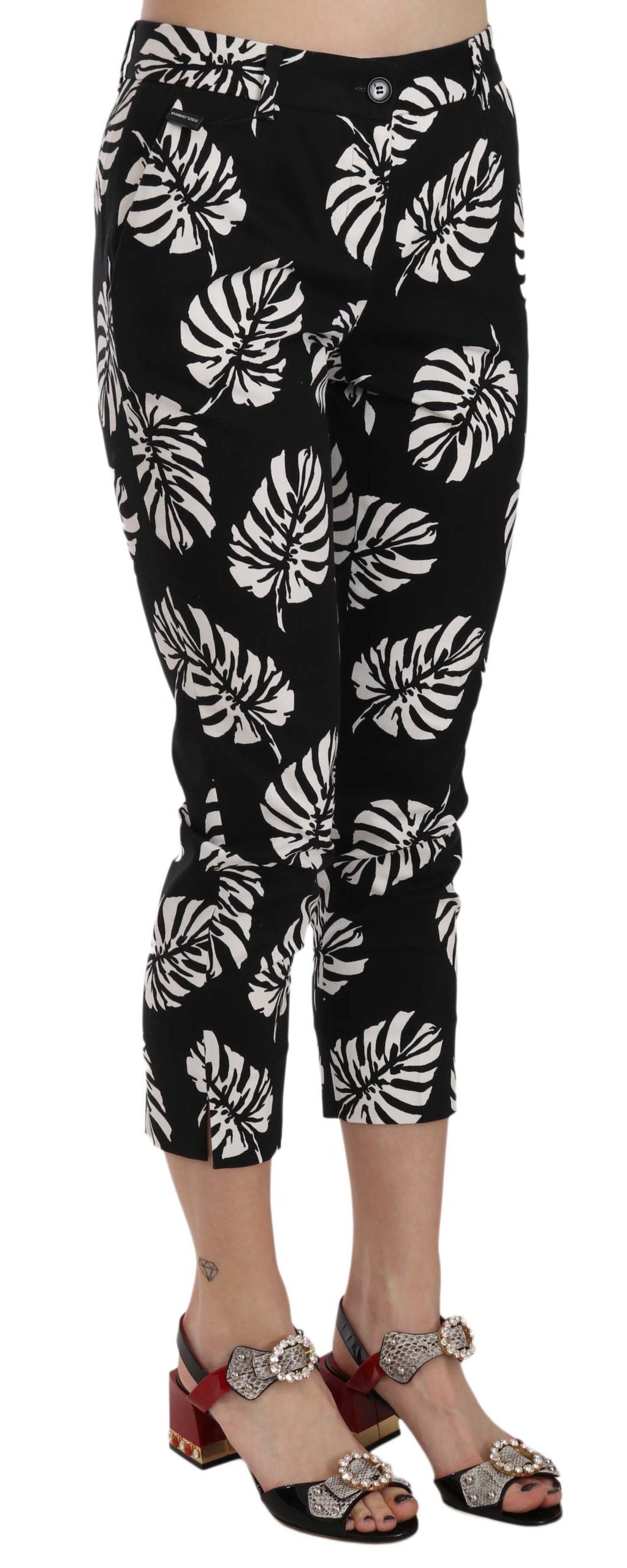 Dolce &amp; Gabbana – Elegante, enge Caprihose mit Palmenprint