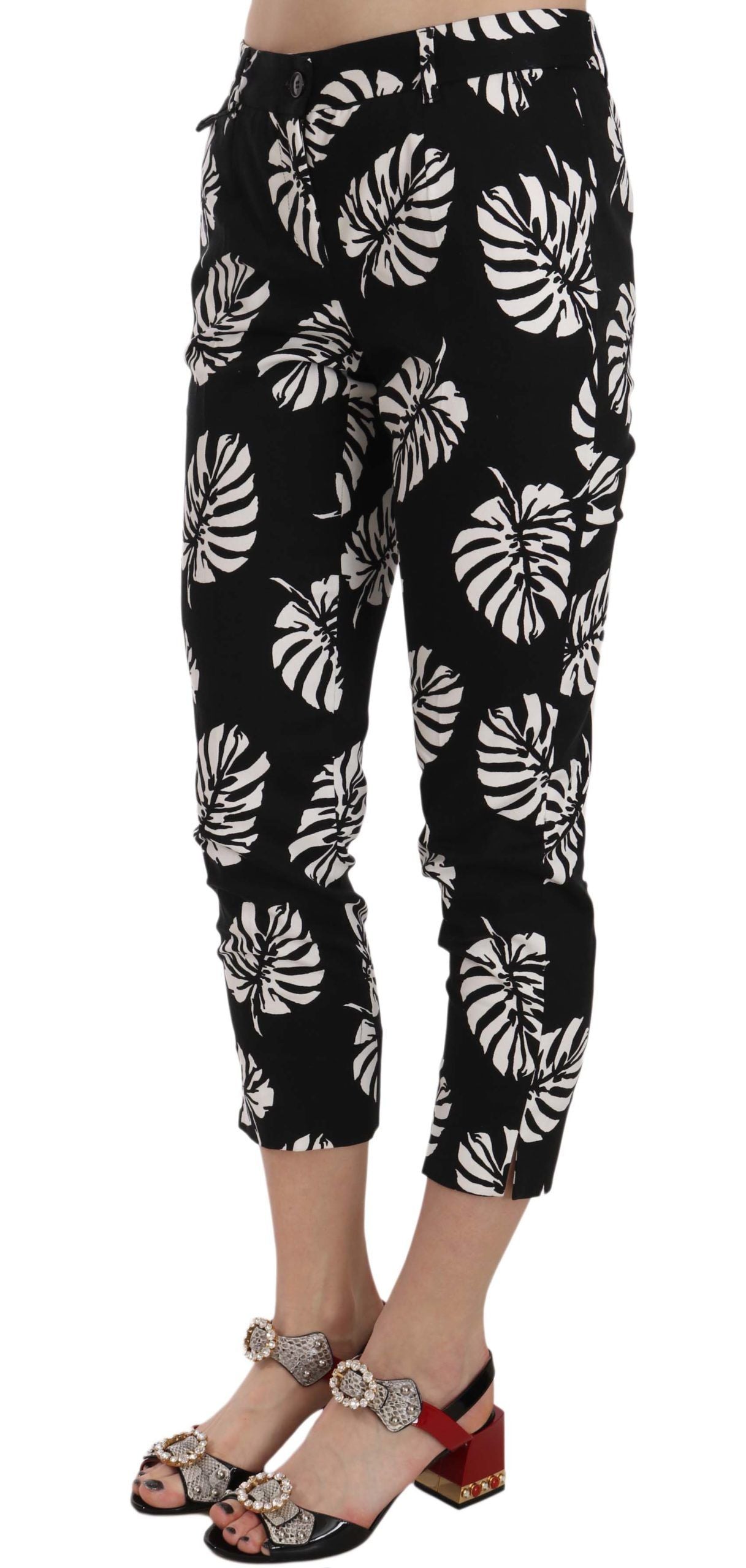 Dolce &amp; Gabbana – Elegante, enge Caprihose mit Palmenprint