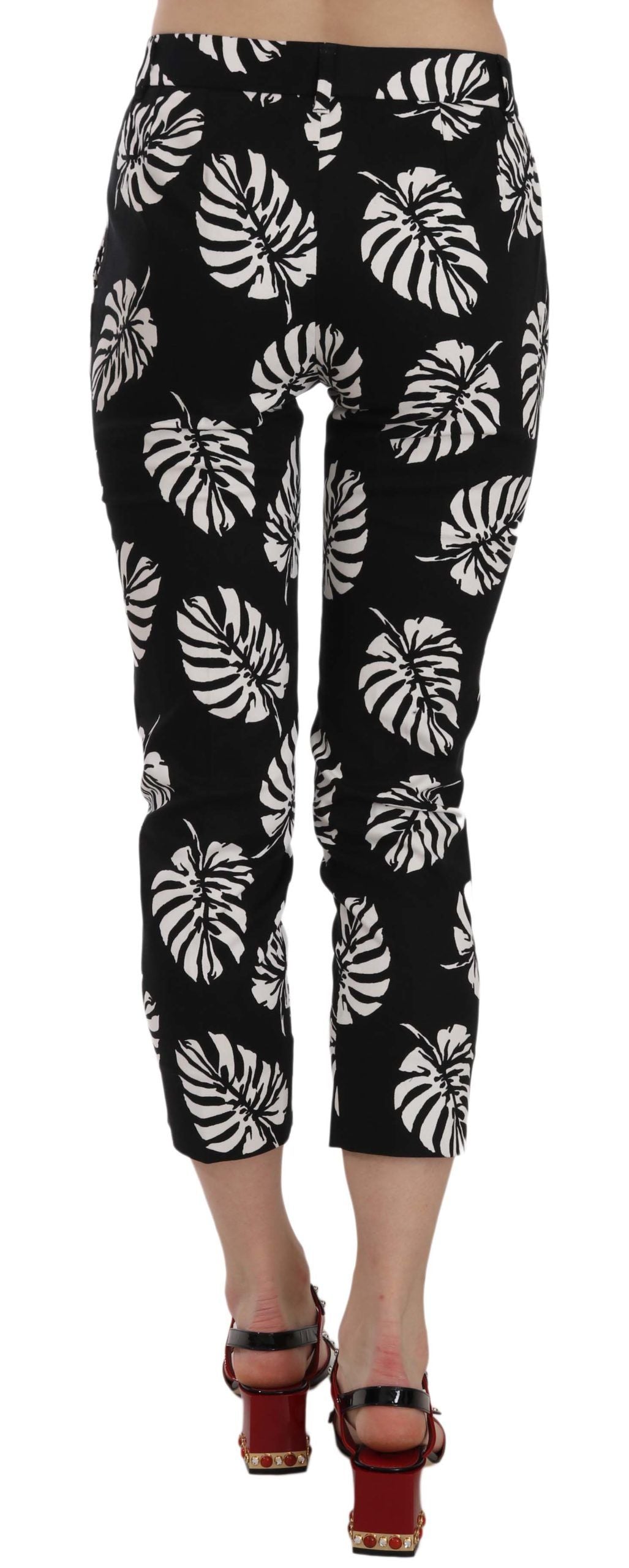 Dolce &amp; Gabbana – Elegante, enge Caprihose mit Palmenprint