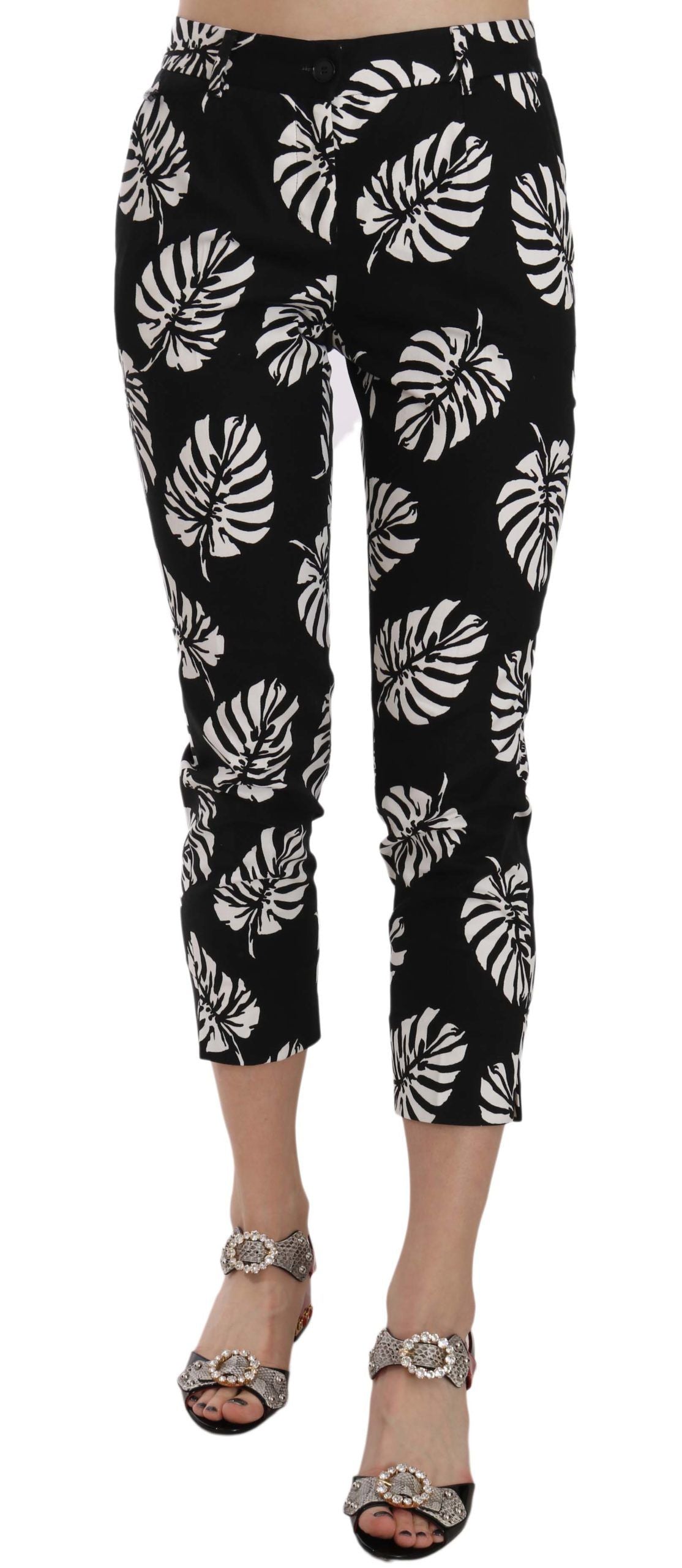 Dolce &amp; Gabbana – Elegante, enge Caprihose mit Palmenprint