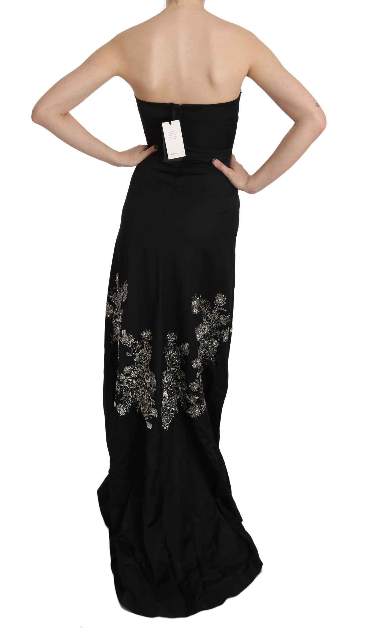 John Richmond – Bezauberndes schwarzes ausgestelltes Maxikleid