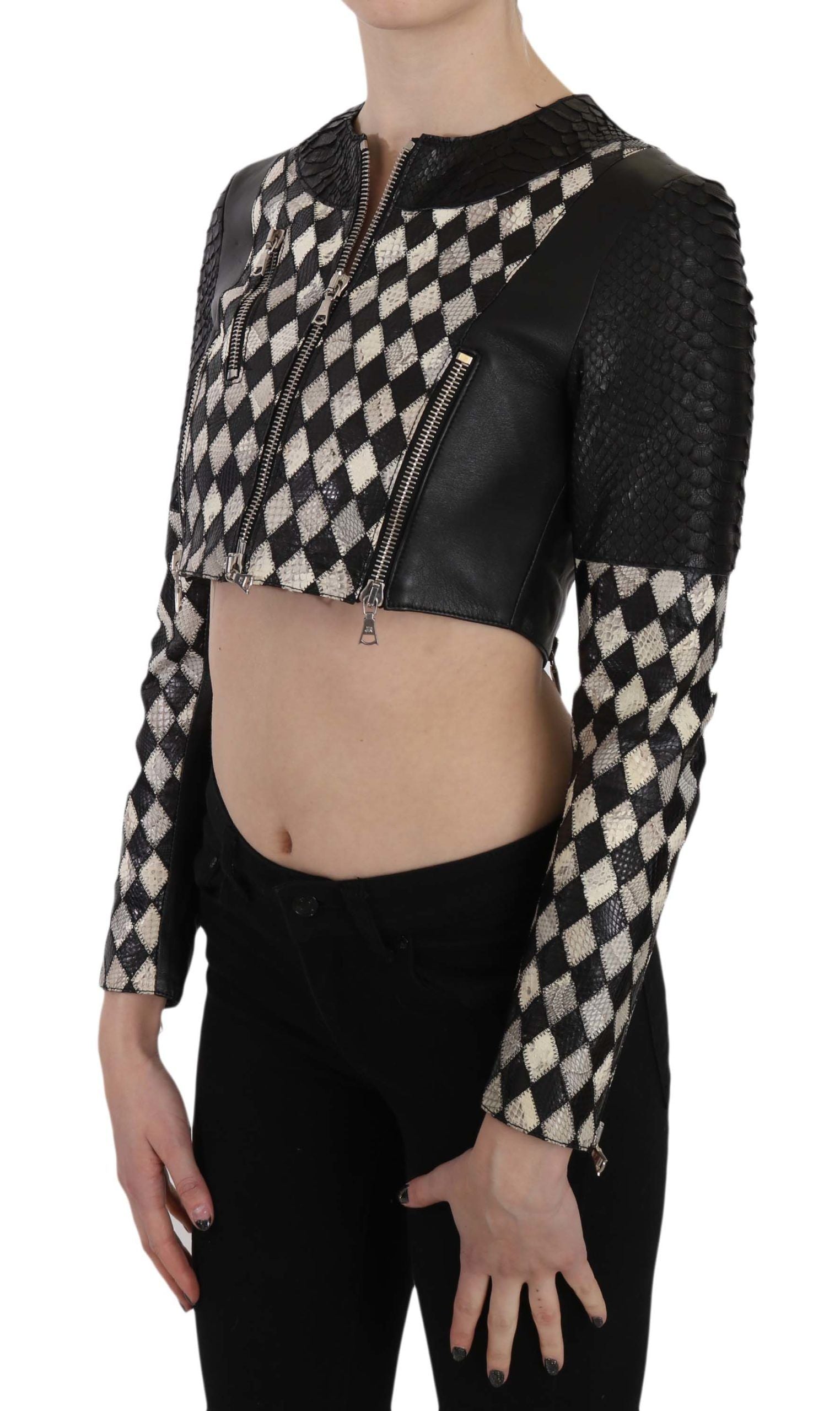 John Richmond – Schicke, kurze Lederjacke im Biker-Stil