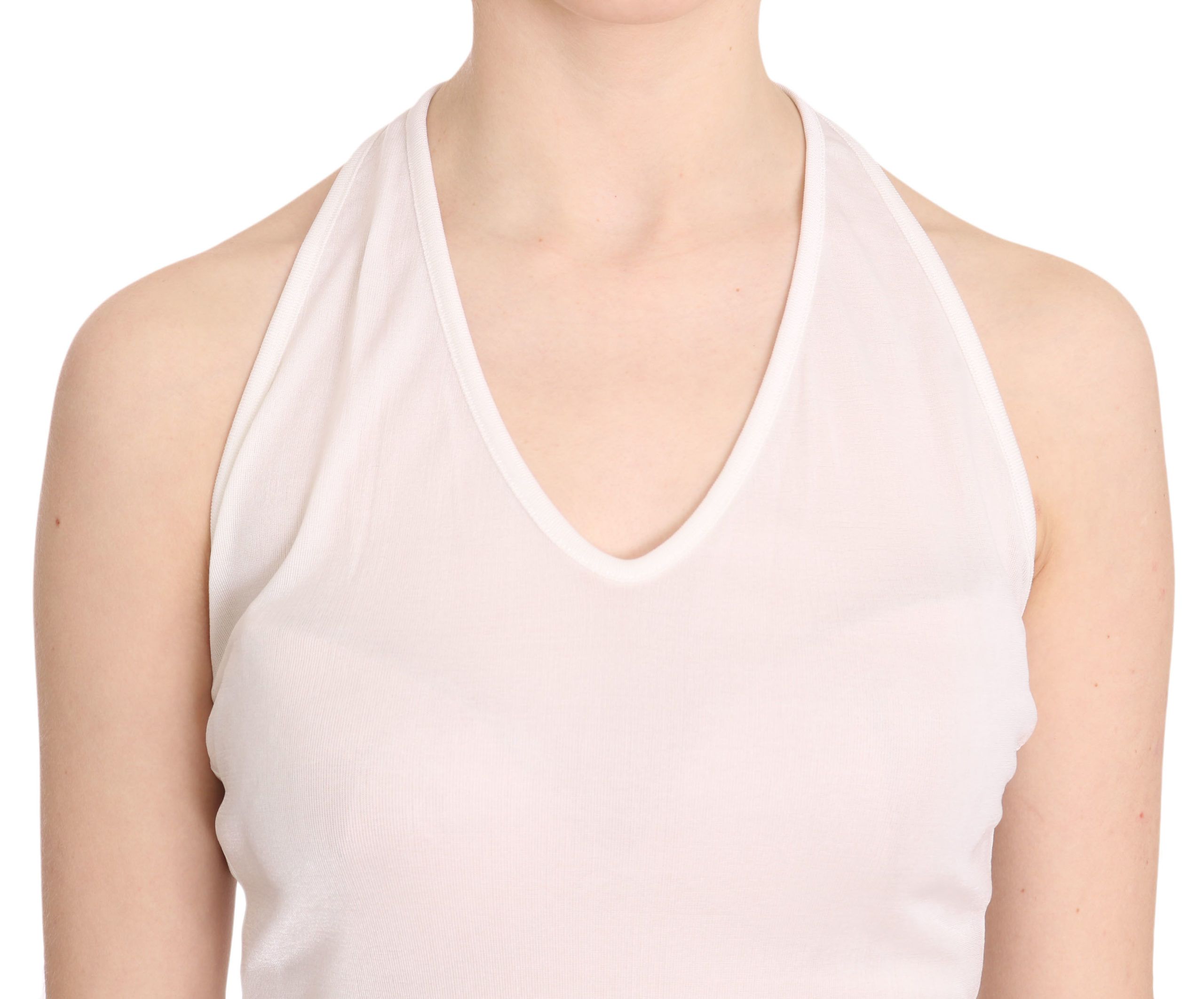 GF Ferre Elegantes weißes Neckholder-Tanktop für den Alltag
