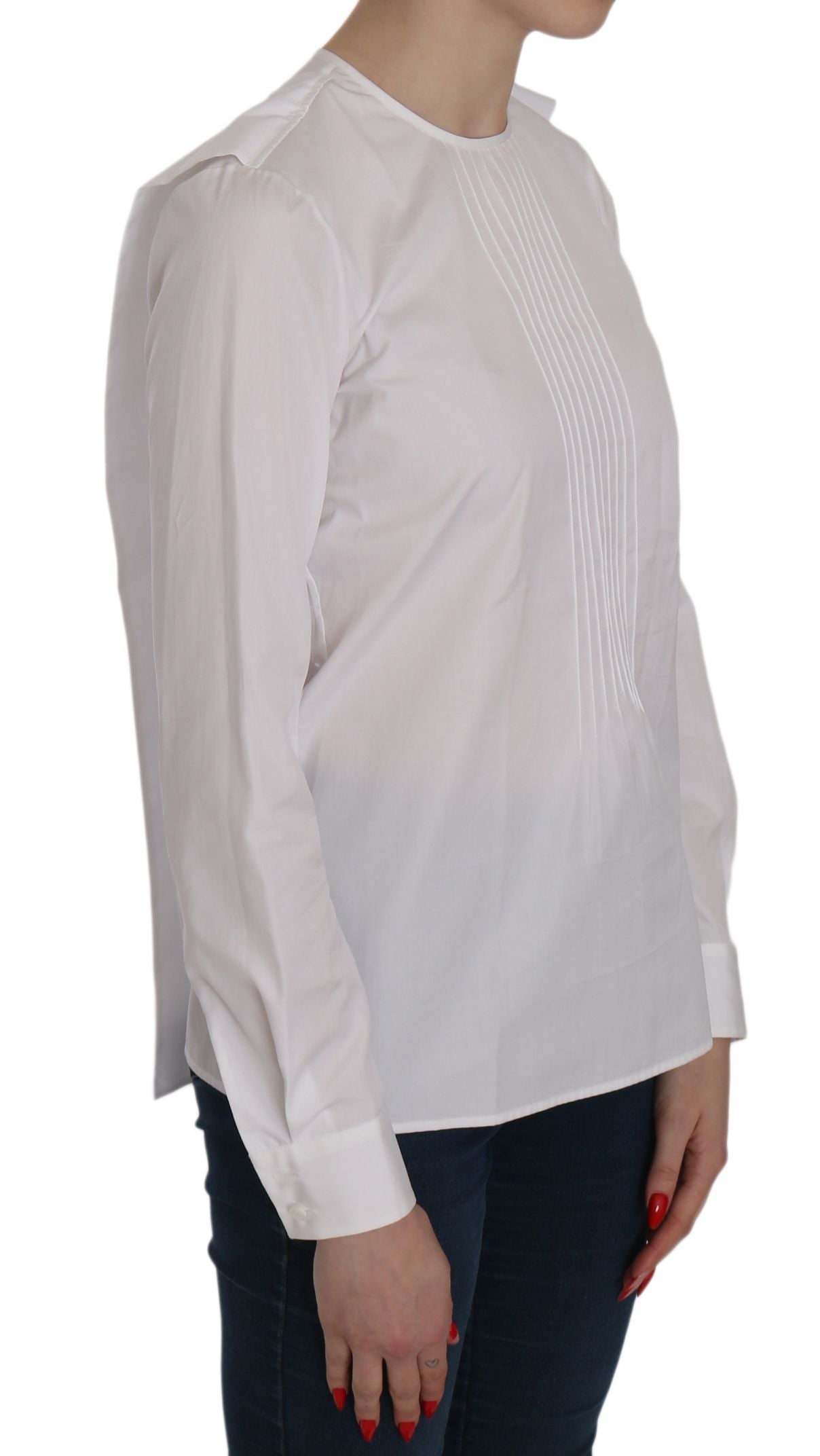 Dsquared² Elegantes weißes Baumwoll-Top mit Rundhalsausschnitt