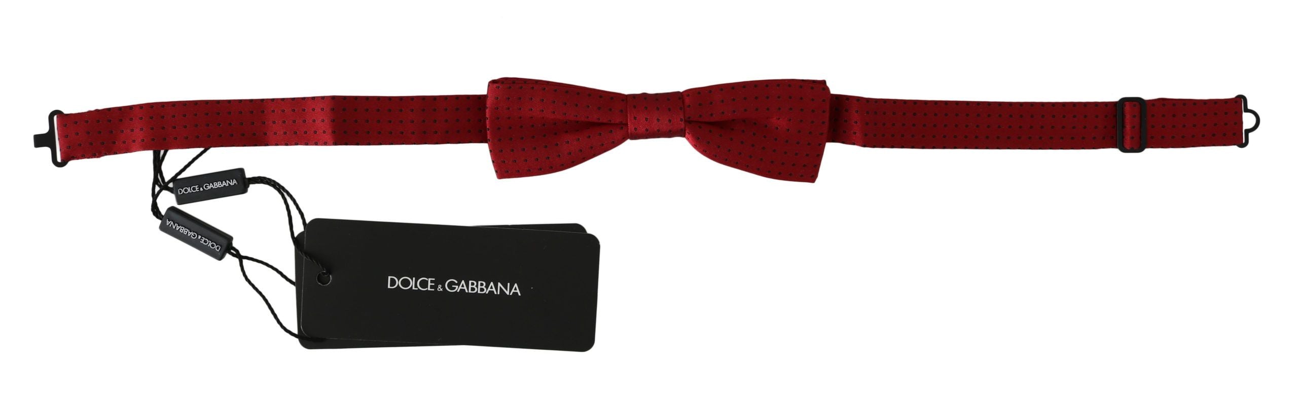 Dolce &amp; Gabbana Elegante rot gepunktete Seidenfliege