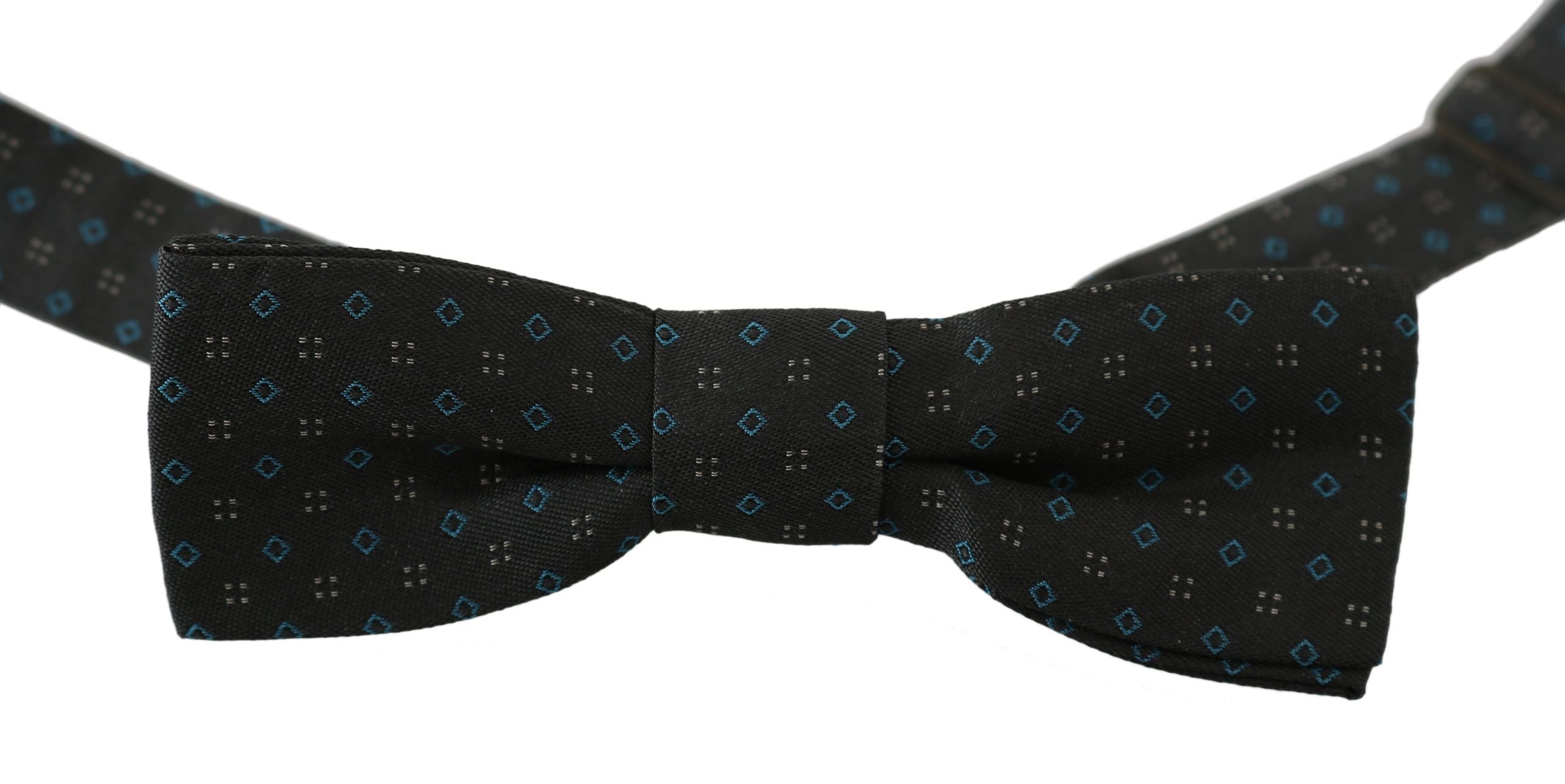 Dolce &amp; Gabbana Elegante graue gemusterte Seidenfliege