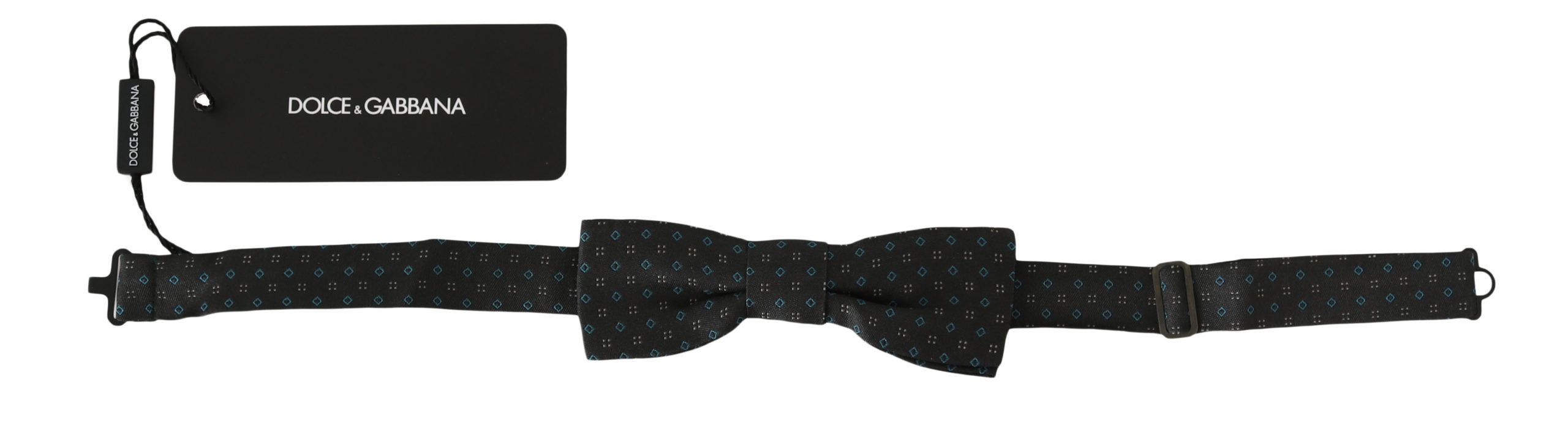 Dolce &amp; Gabbana Elegante graue gemusterte Seidenfliege