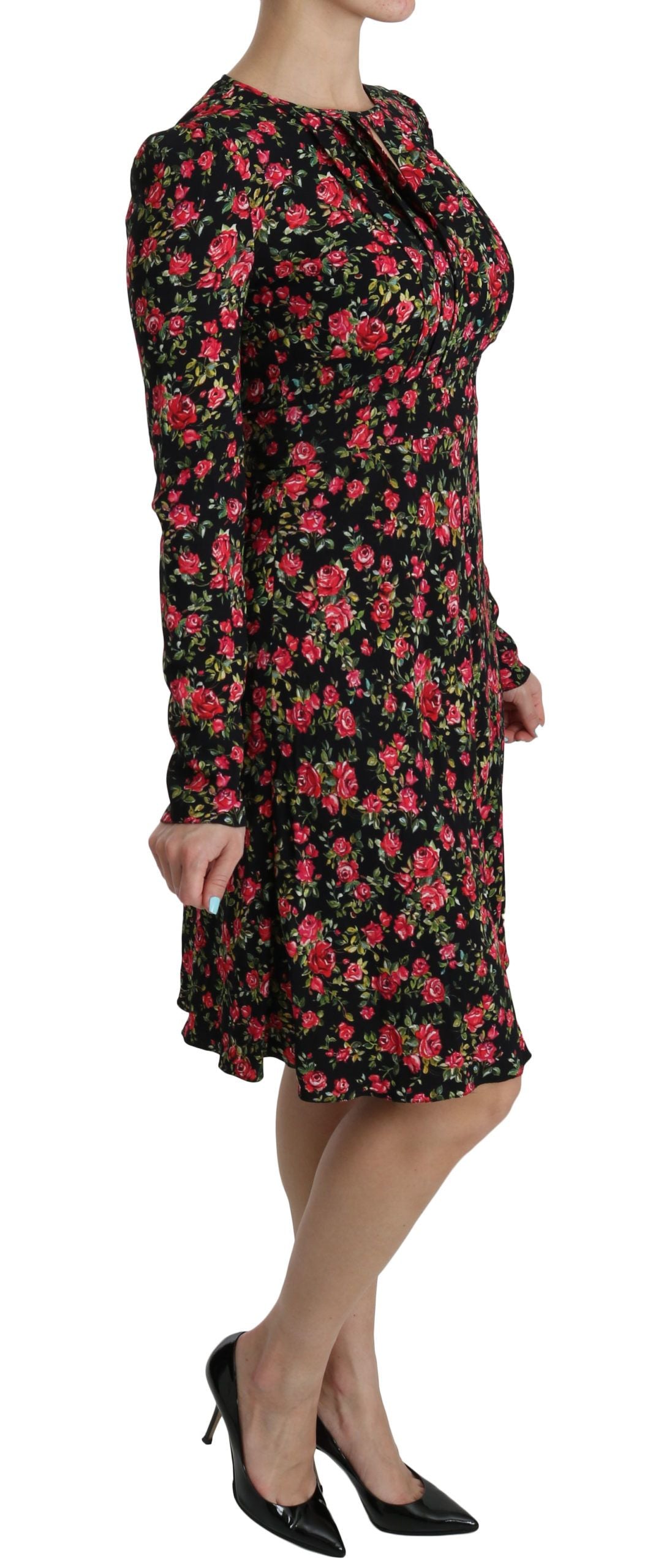 Dolce &amp; Gabbana – Knielanges A-Linien-Kleid aus Viskose mit Blumenmuster