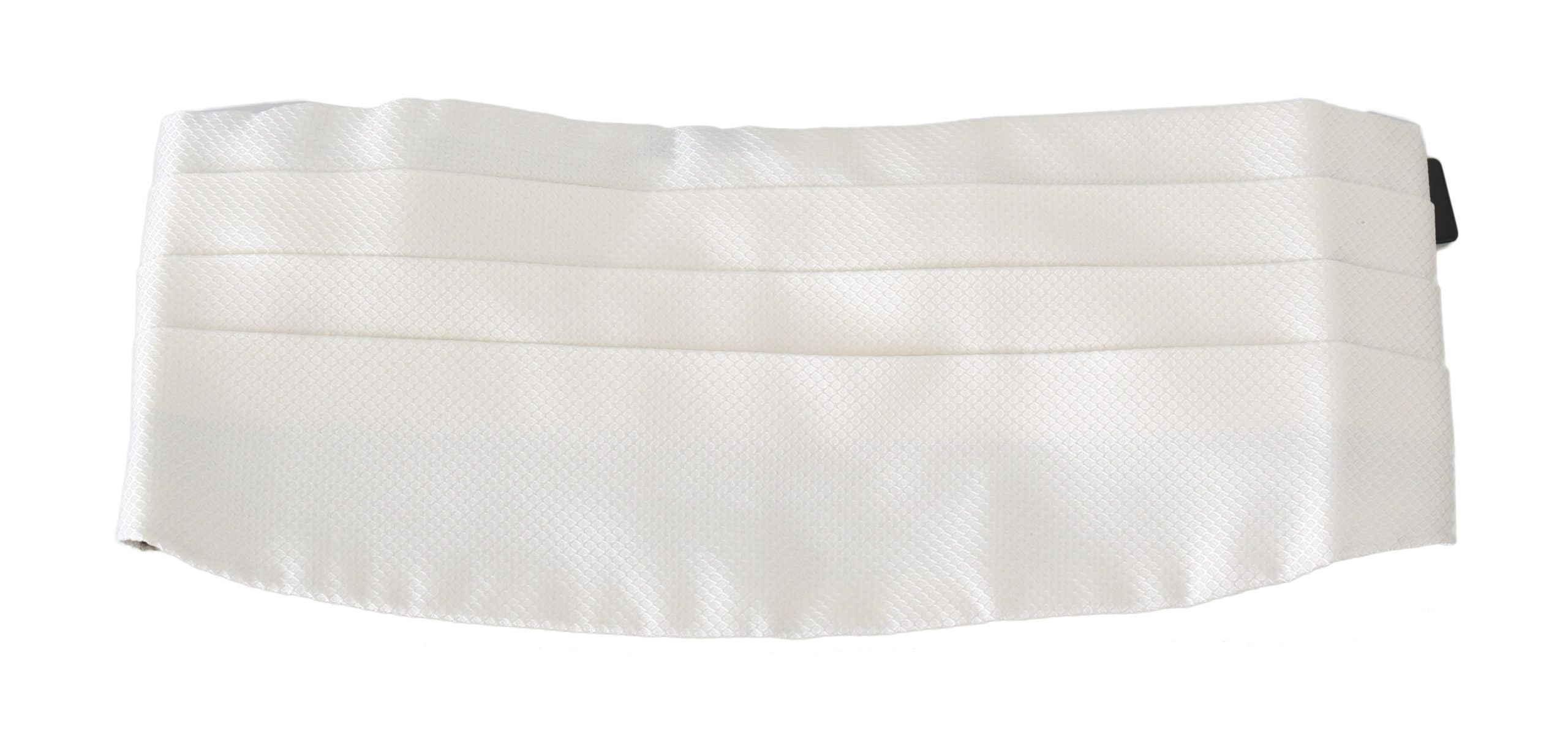 Dolce &amp; Gabbana Eleganter Kummerbund aus Seide in Weiß mit Muster