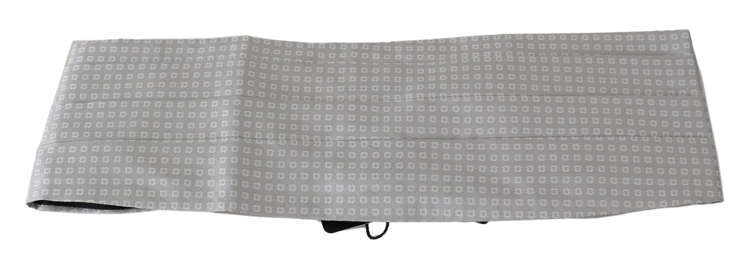 Dolce &amp; Gabbana Eleganter grauer Seidenkummerbund