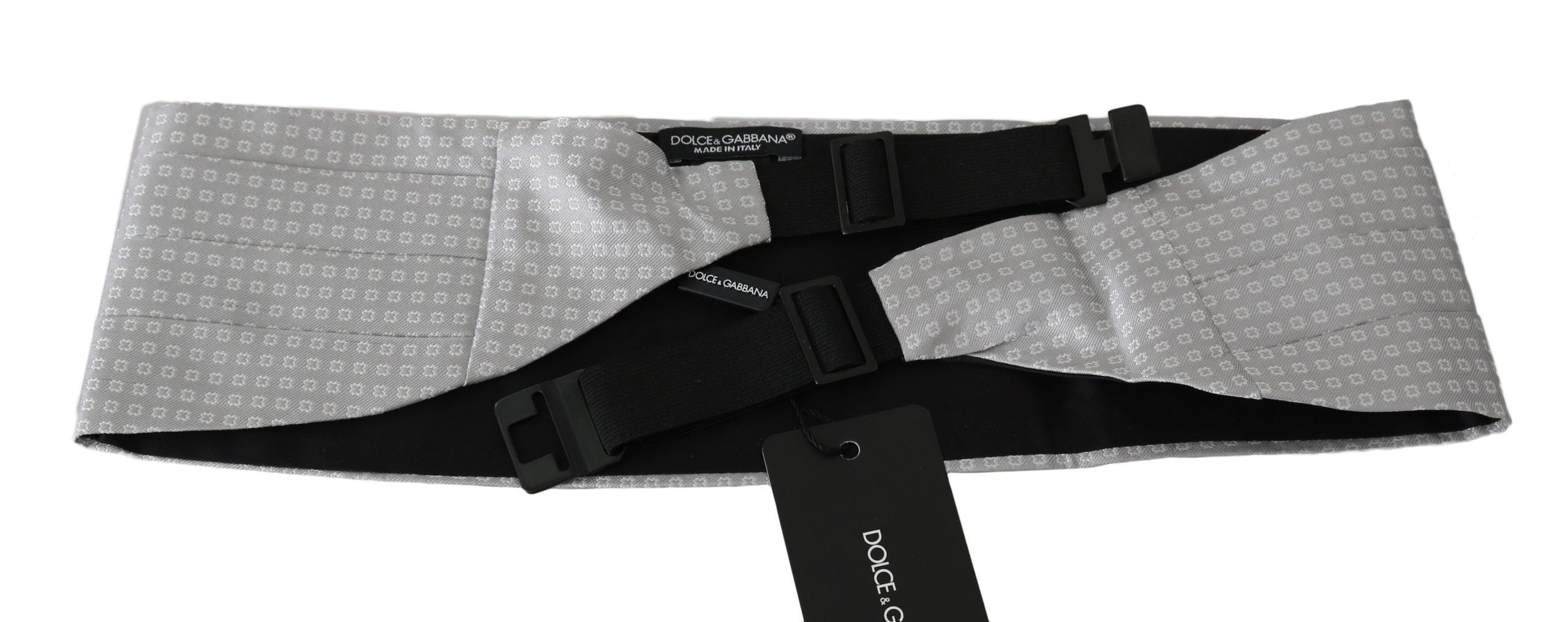 Dolce &amp; Gabbana Eleganter grauer Seidenkummerbund