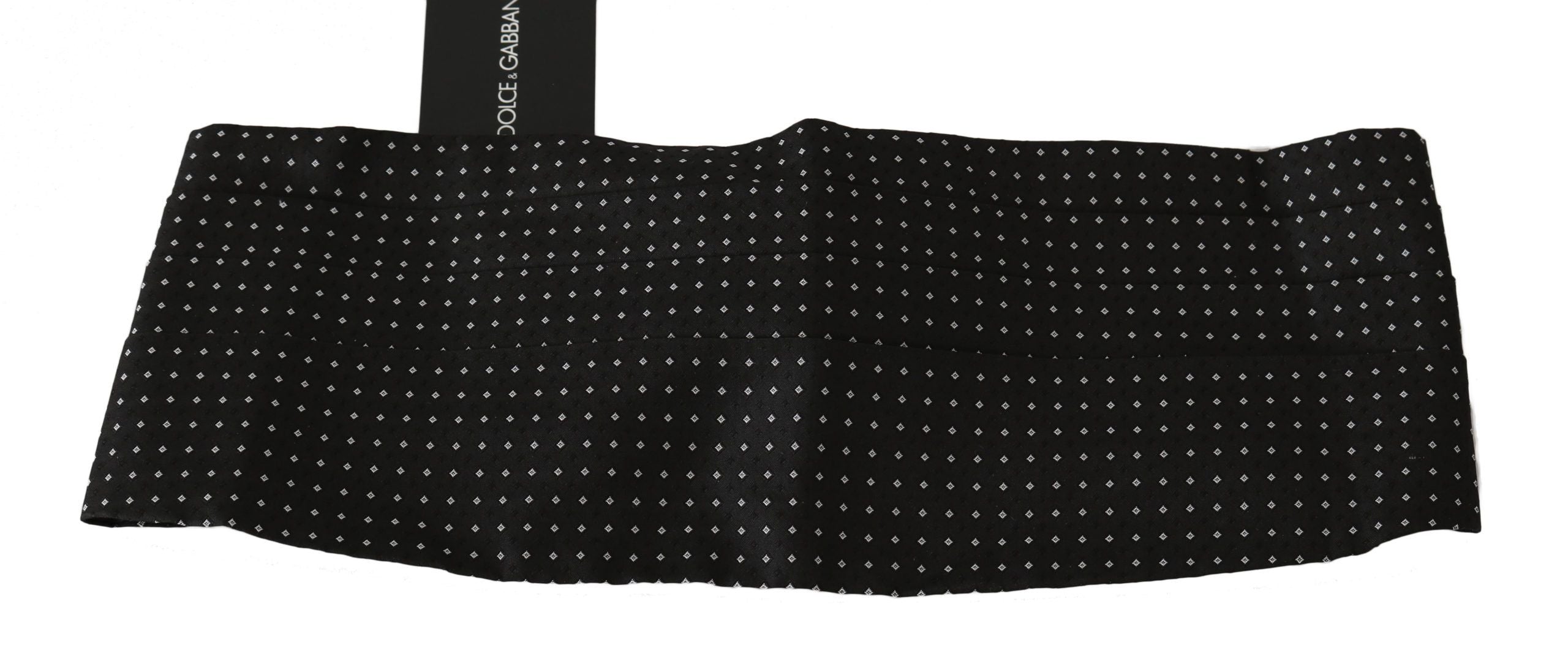 Dolce &amp; Gabbana Eleganter schwarz gepunkteter Seidenkummerbund