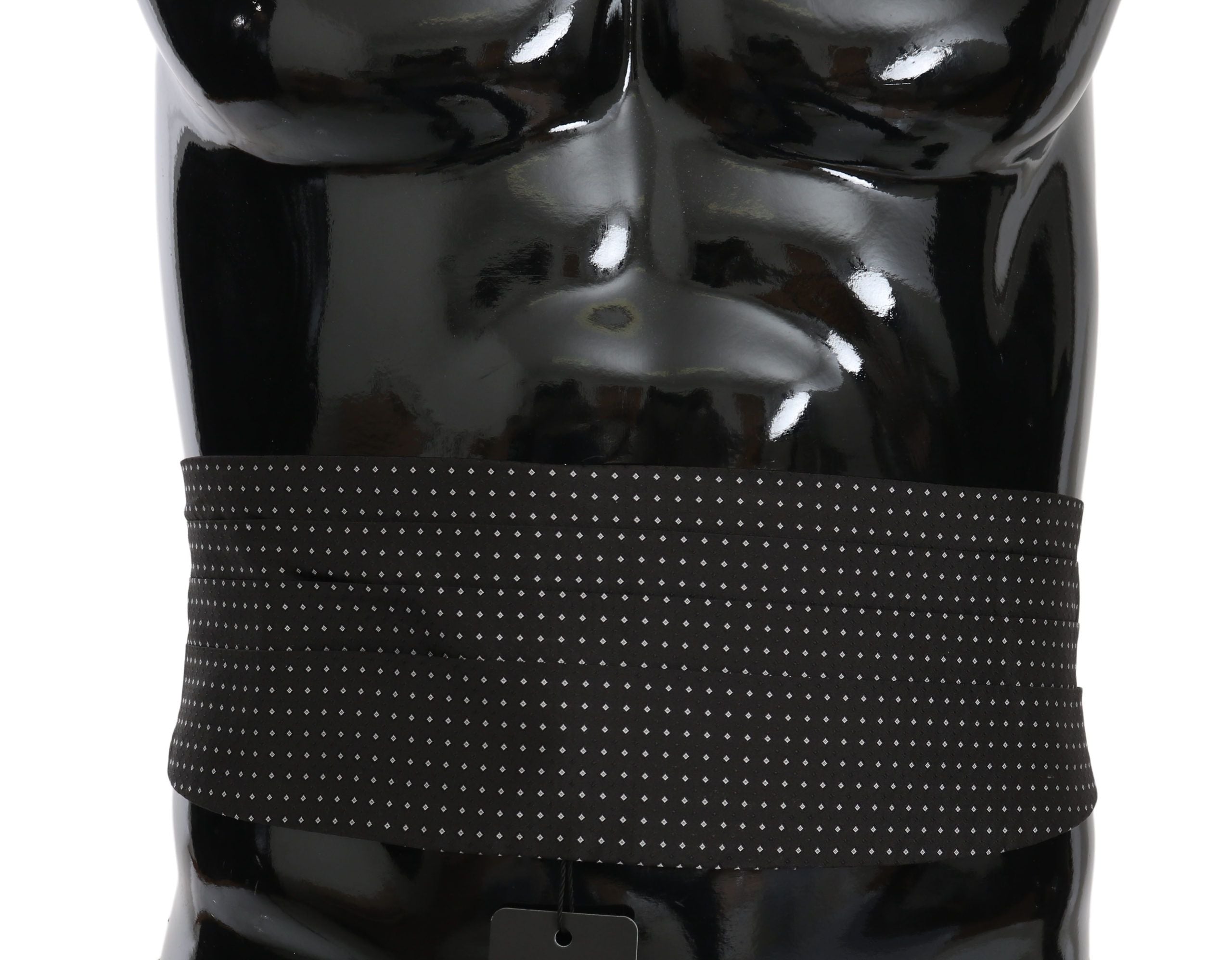Dolce &amp; Gabbana Eleganter schwarz gepunkteter Seidenkummerbund