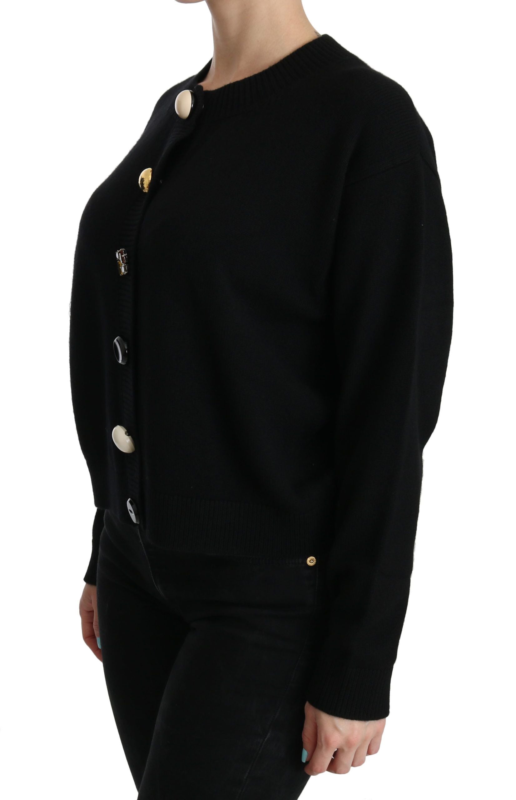 Dolce &amp; Gabbana Elegantes schwarzes Kaschmir-Cardigan-Oberteil
