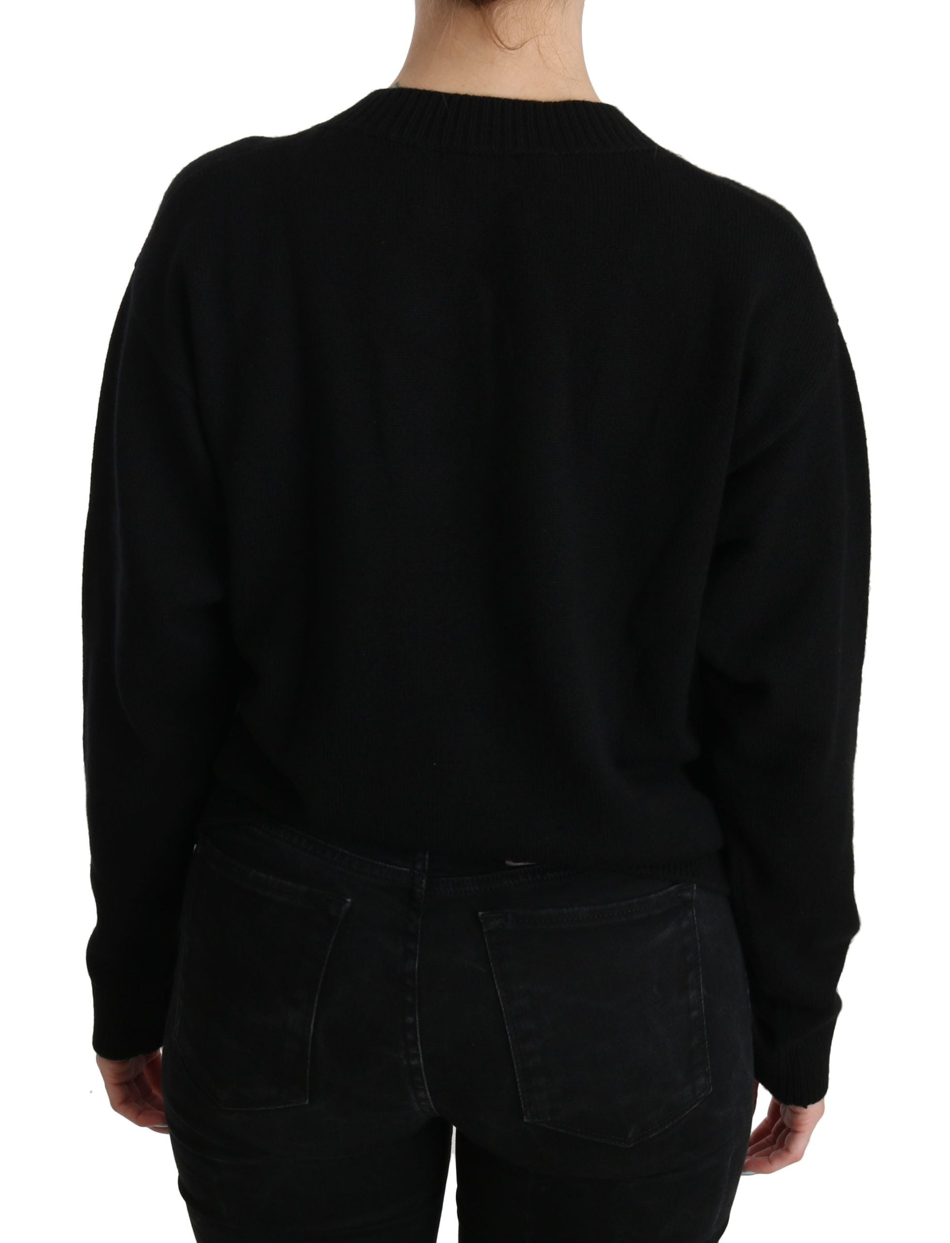 Dolce &amp; Gabbana Elegantes schwarzes Kaschmir-Cardigan-Oberteil