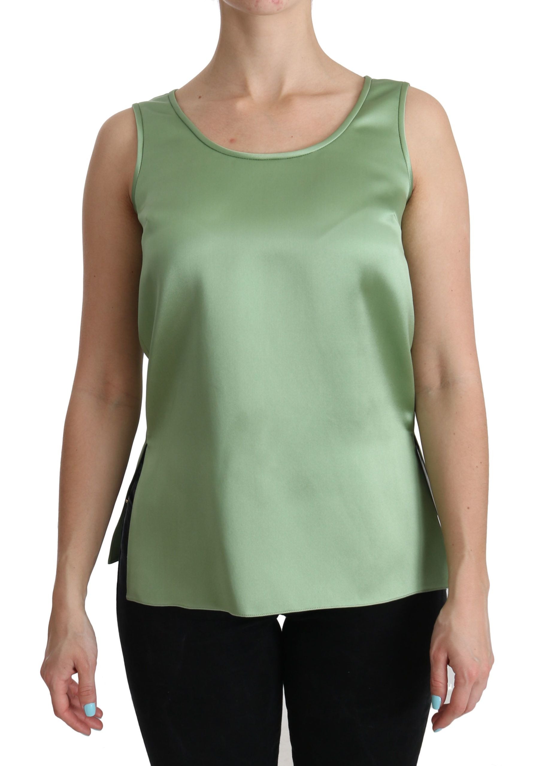 Dolce &amp; Gabbana – Elegantes ärmelloses Seidentop in hellem Mintgrün