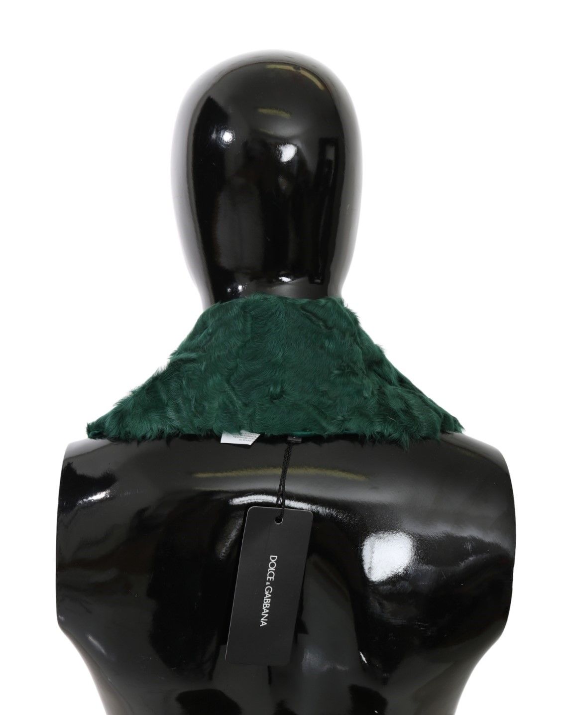 Dolce &amp; Gabbana Eșarfă elegantă din blană de miel în verde luxuriant